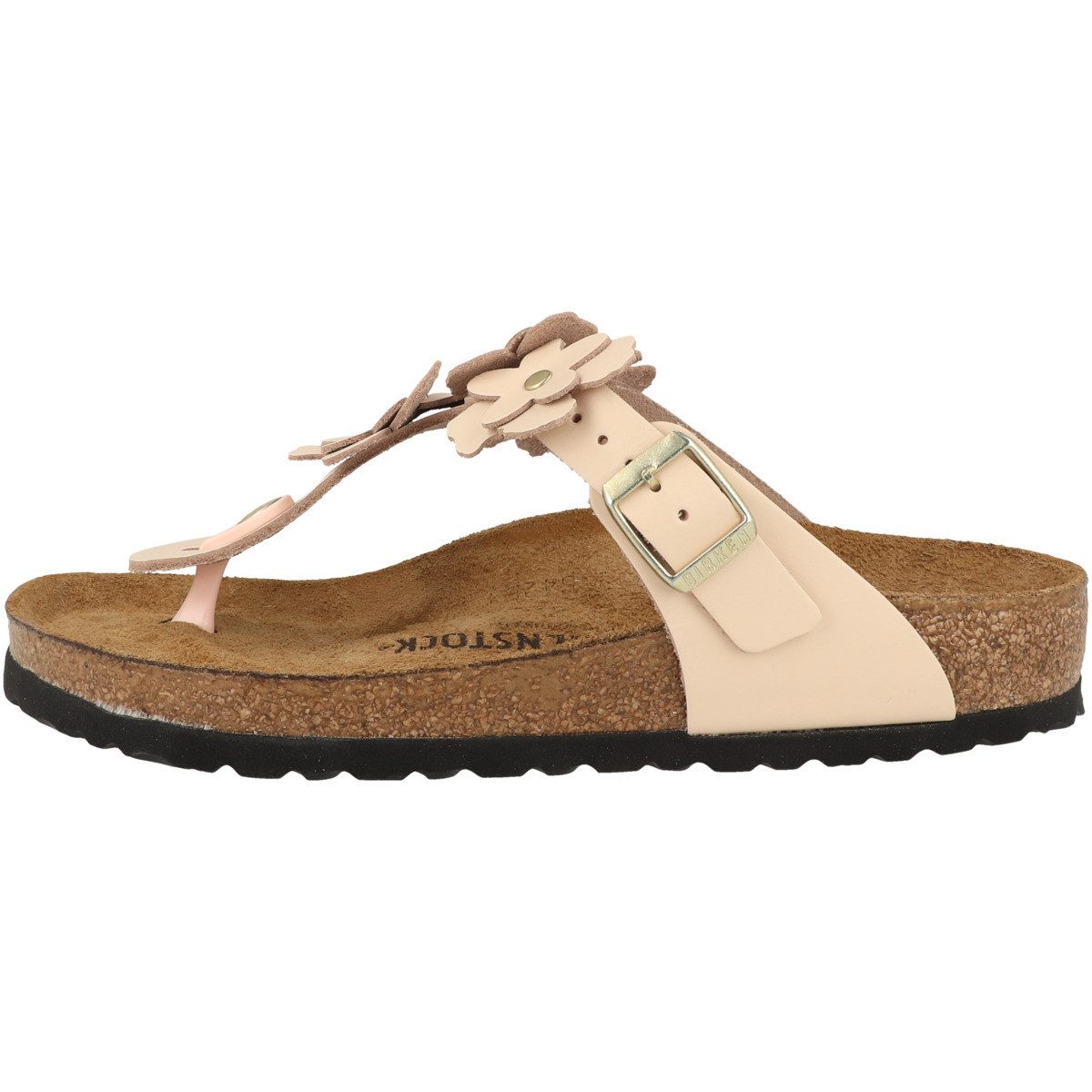 Birkenstock Gizeh Flowers Naturleder normal Damen Zehentrenner Sandalen, Sandaletten, Sommerschuhe, Badeschuhe, Zehentrenner