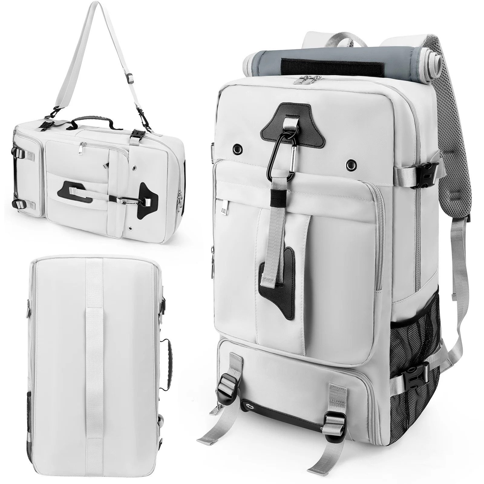 Rhein Beleuchtung Reiserucksack Rucksack 60L mit Laptopfach – Wasserdichter Handgepäck Rucksack (Polyester, 30×17×53 cm, 0,95 kg – Für 17" Laptop & stilvoller Rucksack), Großes Volumen & ergonomisch – Schulrucksack, Business & Outdoor
