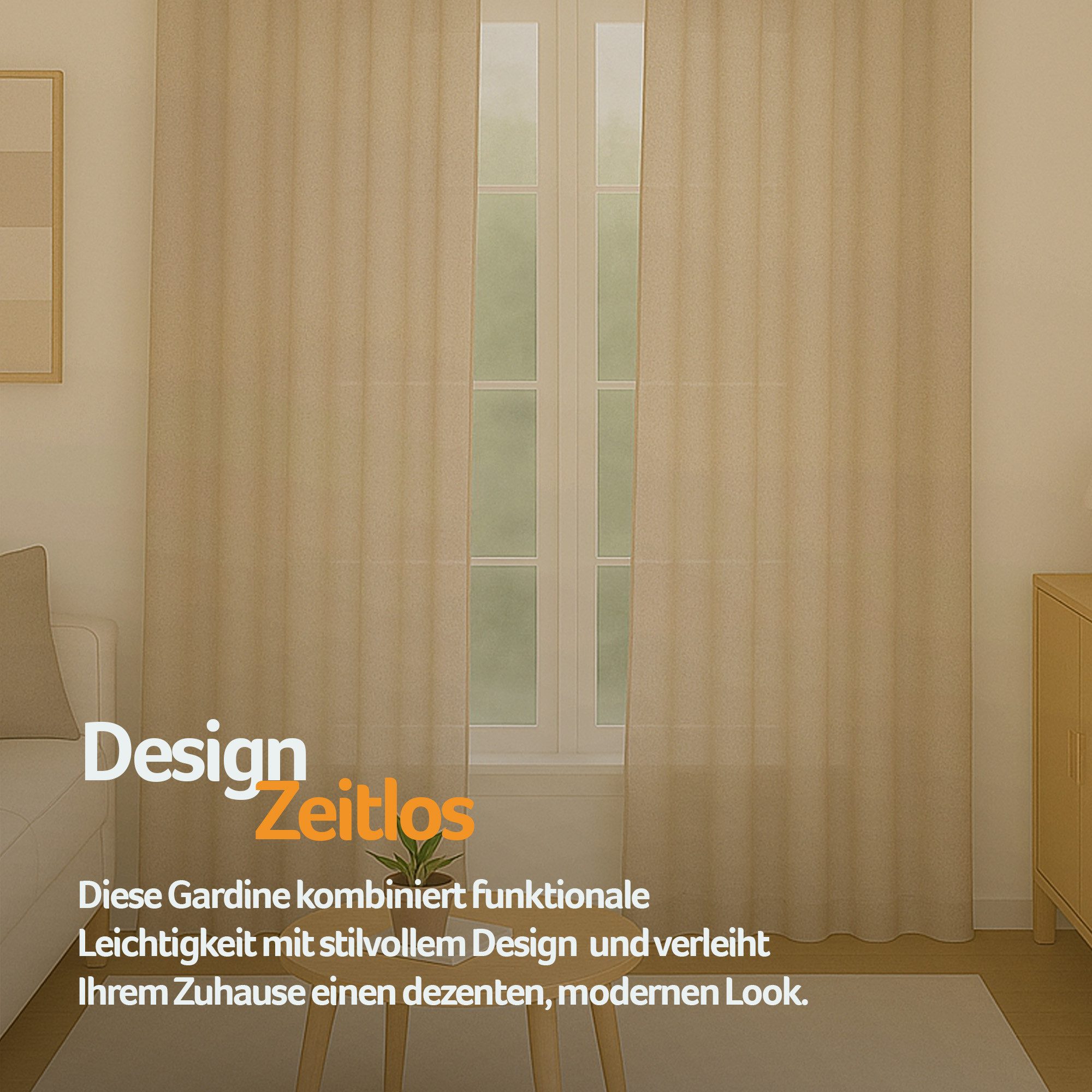 Bestlivings Gardine "Ellen" mit Universalband (2 St), Kräuselband, blickdicht, in moderner Satin-Optik, einfarbig, modern, waschbar bei 30°C – Bild 5 von 5