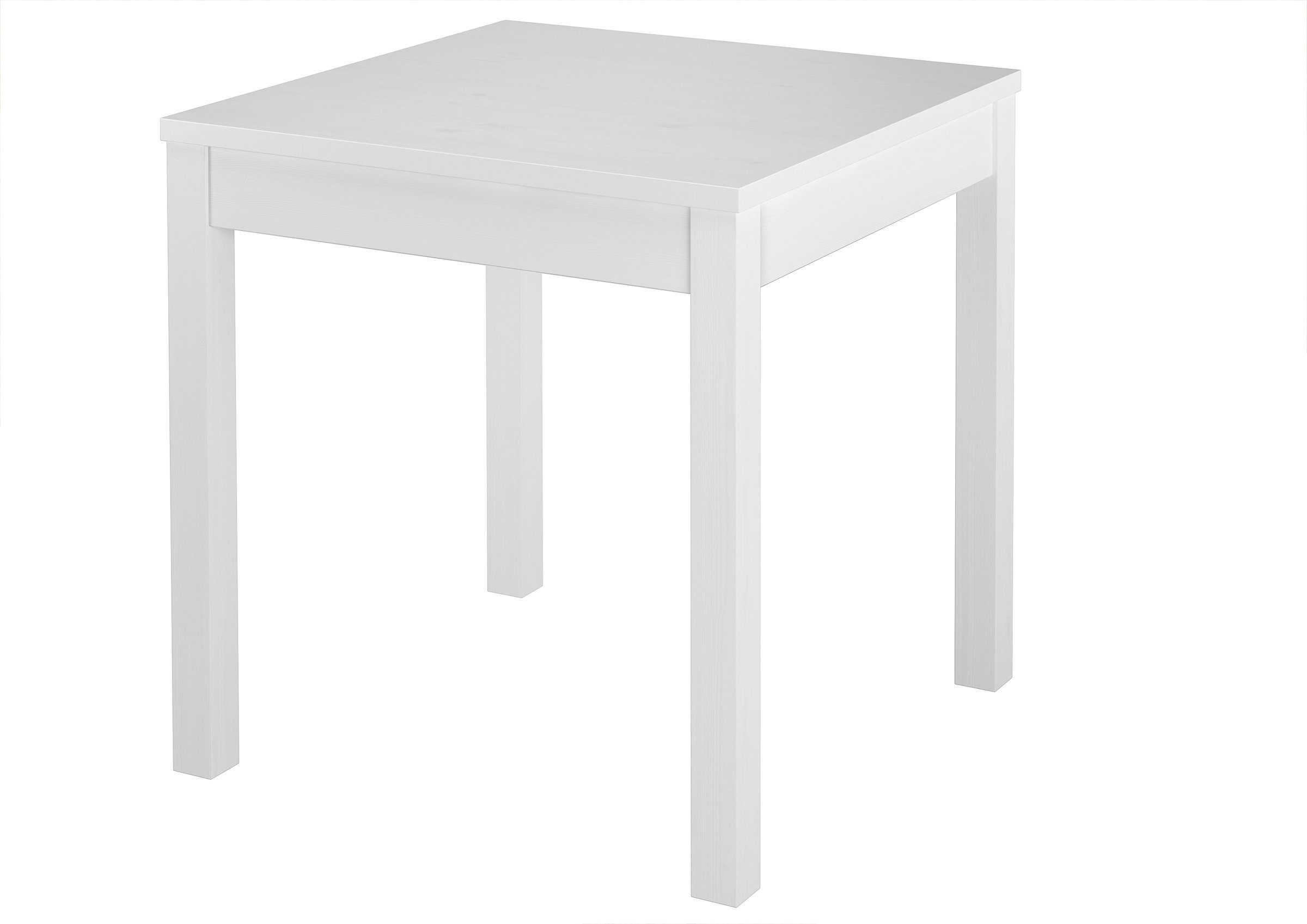 ERST-HOLZ Küchentisch Tisch kleiner Esstisch weiß glatt Beine Massivholztisch Küchentisch