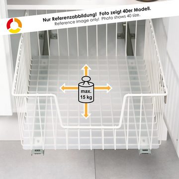 bremermann Schubkasteneinsatz Schrank-Korbauszug 30 cm Breite, Küchenschublade, Einlegeboden, weiß