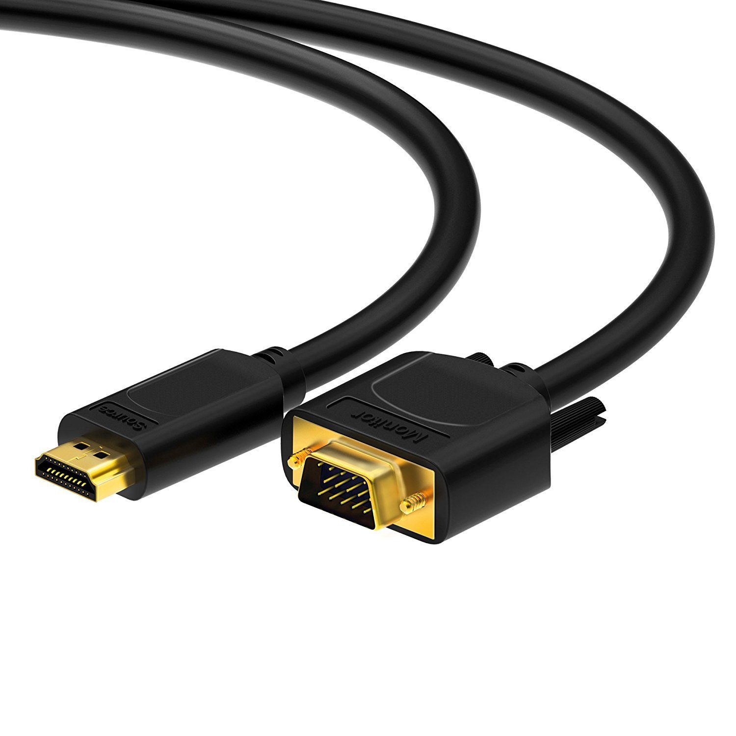 HDSupply X-HC110-010 HDMI auf VGA Kabel 1 m vergoldetet 1080p schwarz HDMI-Kabel