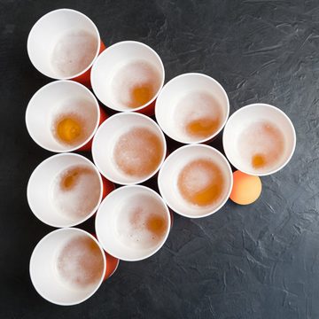 relaxdays Becher 96 x Beer Pong Bälle orange, Kunststoff