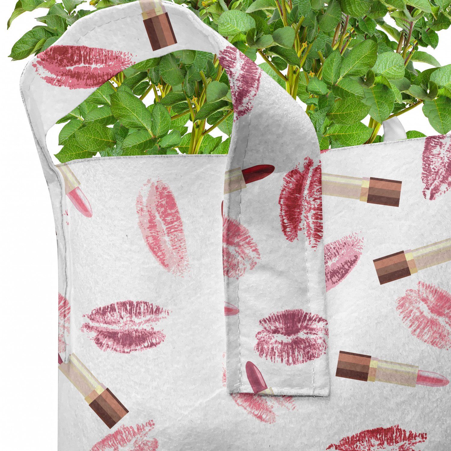 Abakuhaus Pflanzkübel hochleistungsfähig Stofftöpfe mit Makeup für Kosmetika Lippenstift-Kuss Pflanzen, Griffen