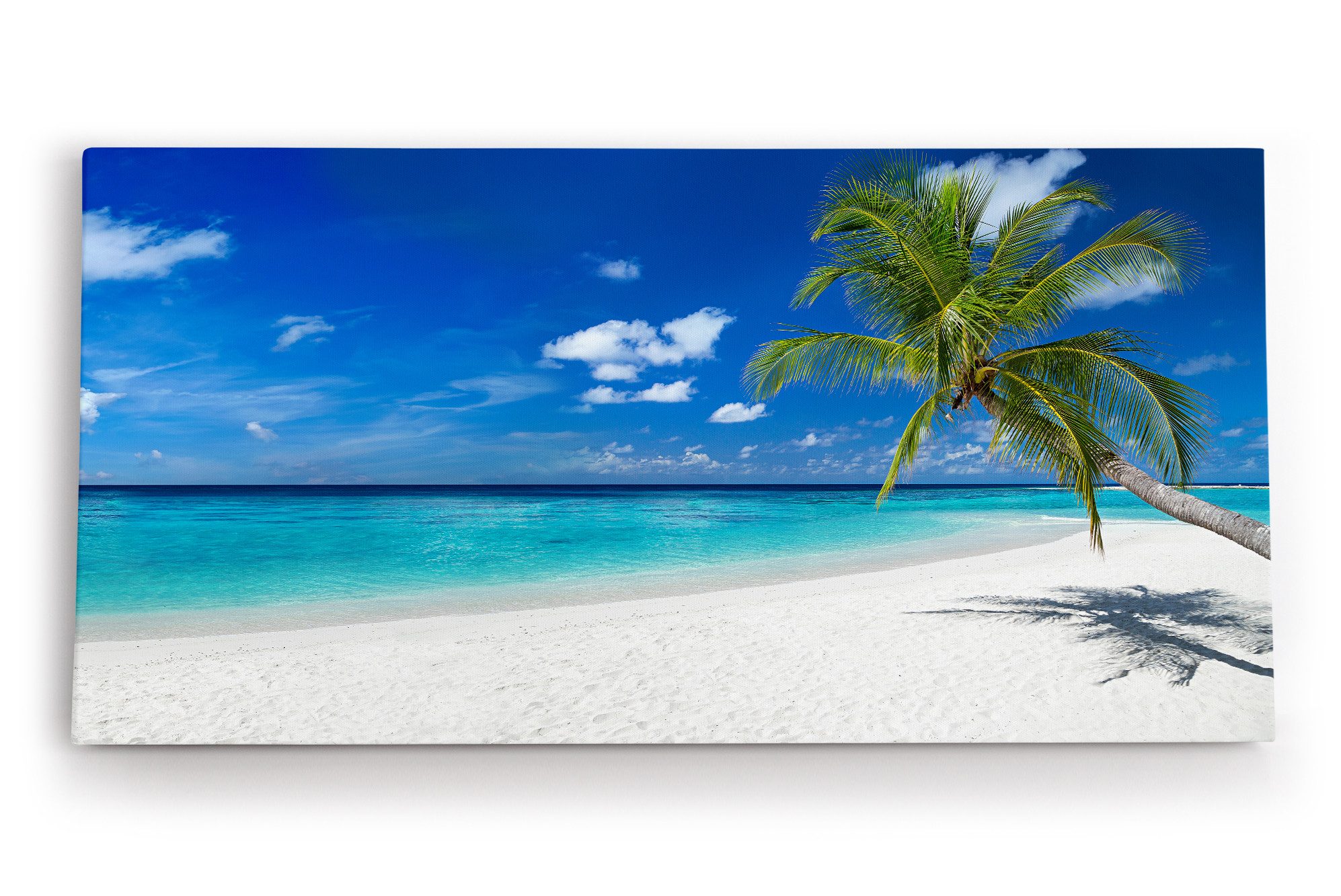 Leinwandbild Südseeparadies Palmen Strand Sonne Meer Türkis