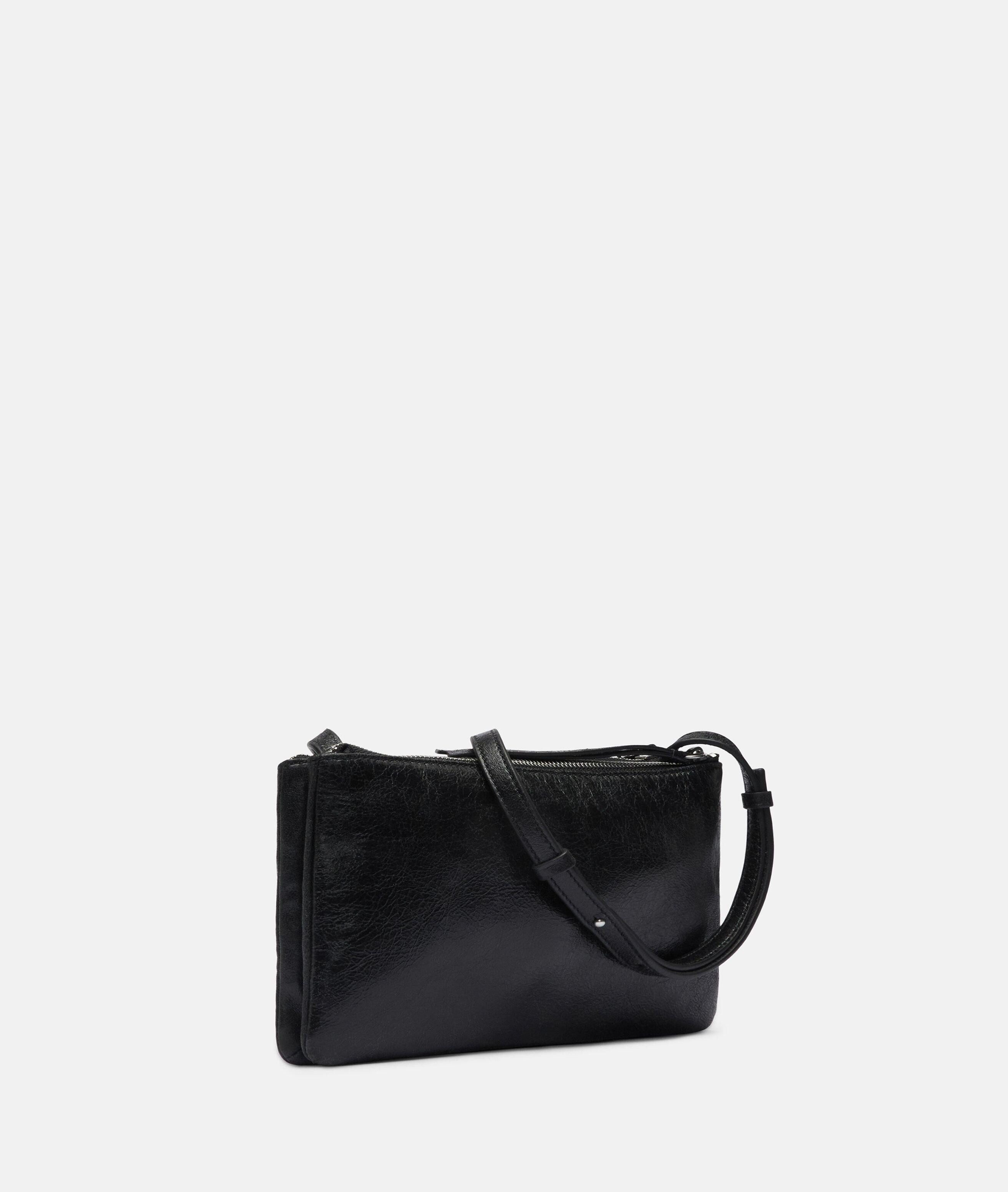 Liebeskind Berlin Umhängetasche Double Zena Crossbody S, Handliche Umhängetasche weichem Lammleder mit Crinkle-Effekt