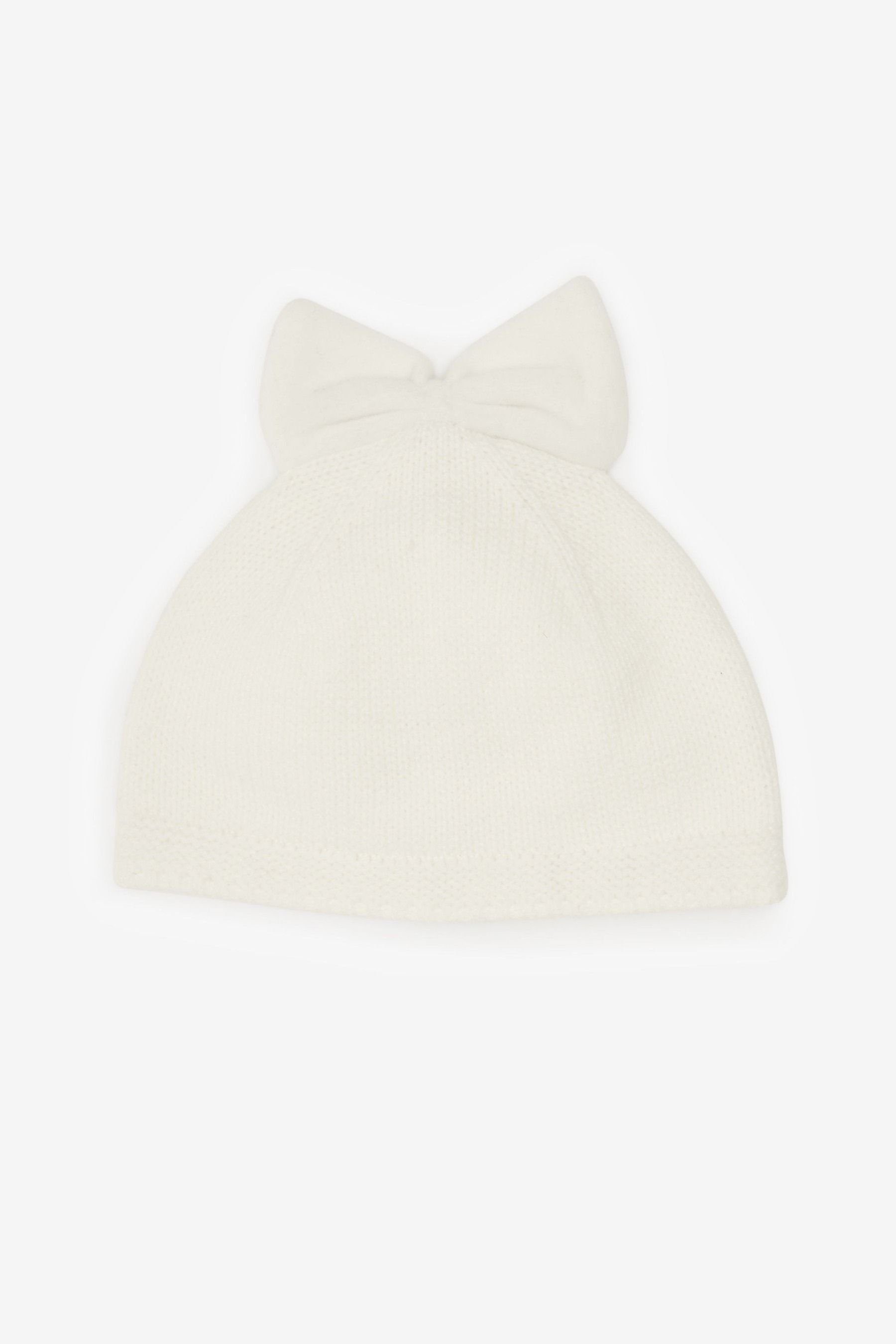 Next Erstlingsmütze Baby-Mütze aus Samtschleife (1-St) Cream | Mützen