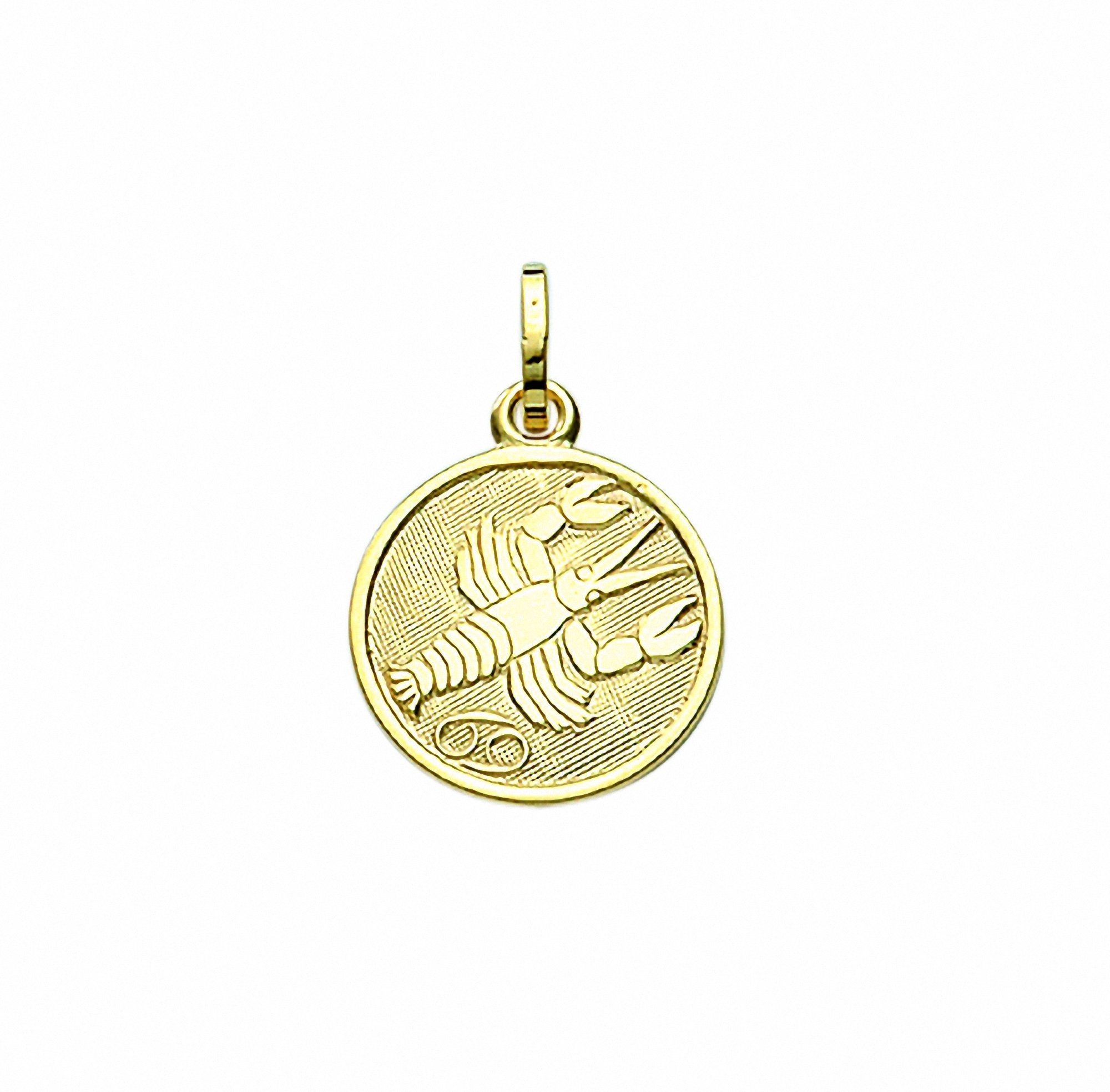 Kettenanhänger Damen & Herren 333 Gold Sternzeichen Anhänger Krebs Ø 11,8 mm