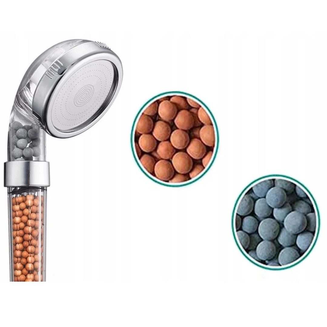 VERK GROUP Duschbrause Duschkopf Handbrause Hochdruck Steinfilter Ionenfilter wassersparend, (Einzelartikel, 1-tlg., 1-teilig, 1x Duschkopf / Handbrause) – Bild 3 von 5
