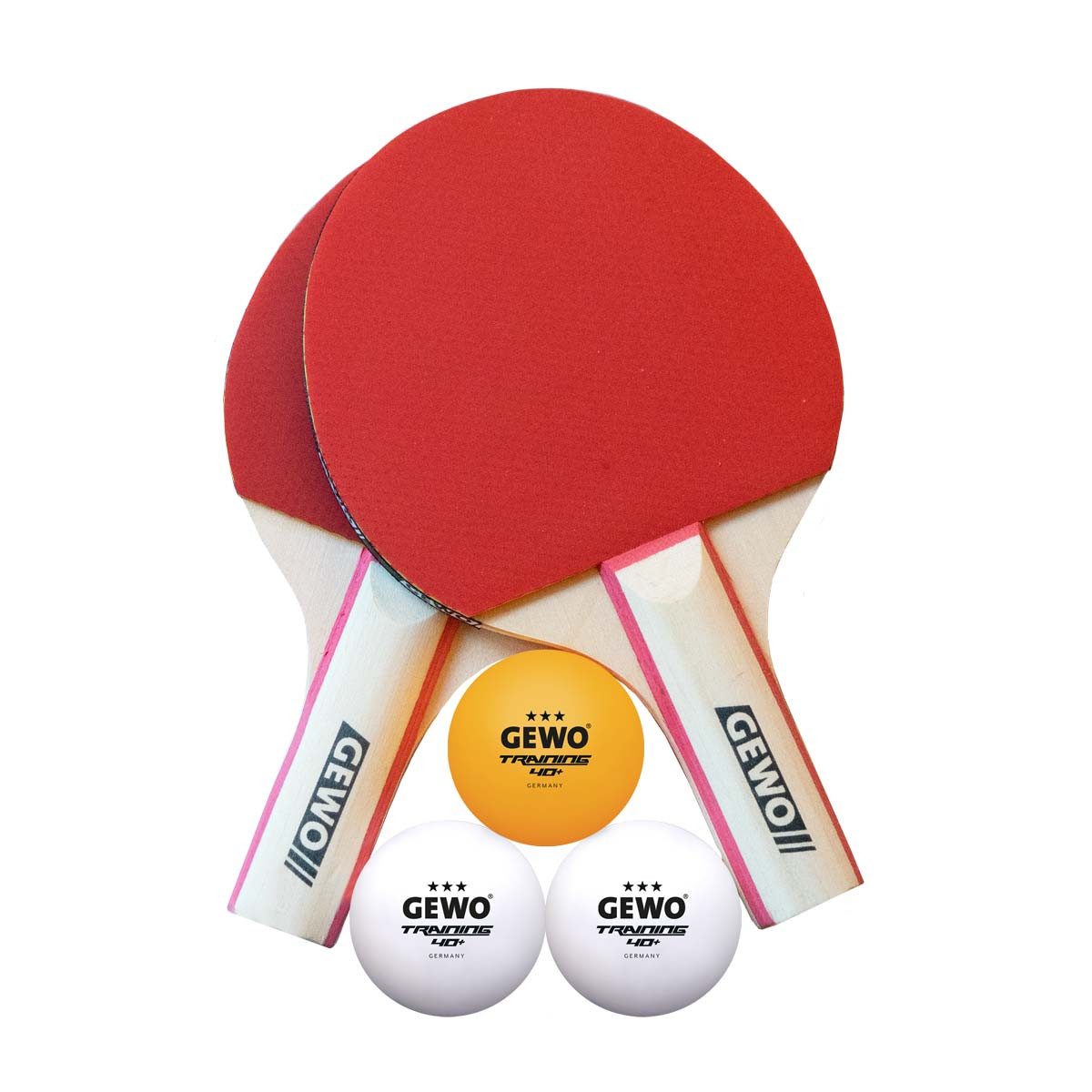 Gewo Tischtennisschläger Schlägerset Midi (Set, (2 Mini Schläger, 3 Bälle)