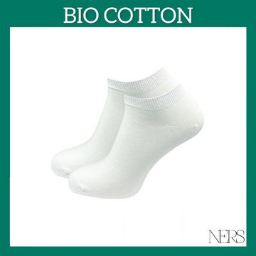 NERS Sneakersocken für Damen und Herren aus Bio Baumwolle, ohne drückende Naht (6-Paar) mit Komfortbund