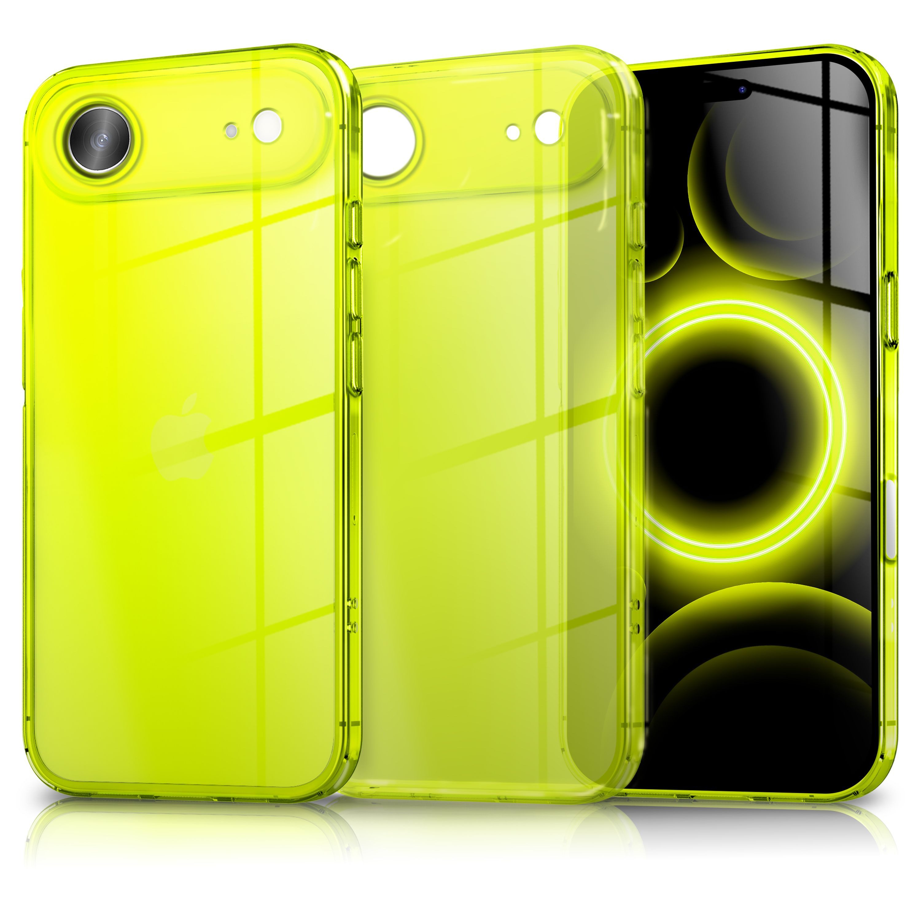 Nalia Smartphone-Hülle Apple iPhone 17 Air, Leuchtende Neon Farbe / Durchsichtig / Anti-Gelb / Soft TPU & Flexibel