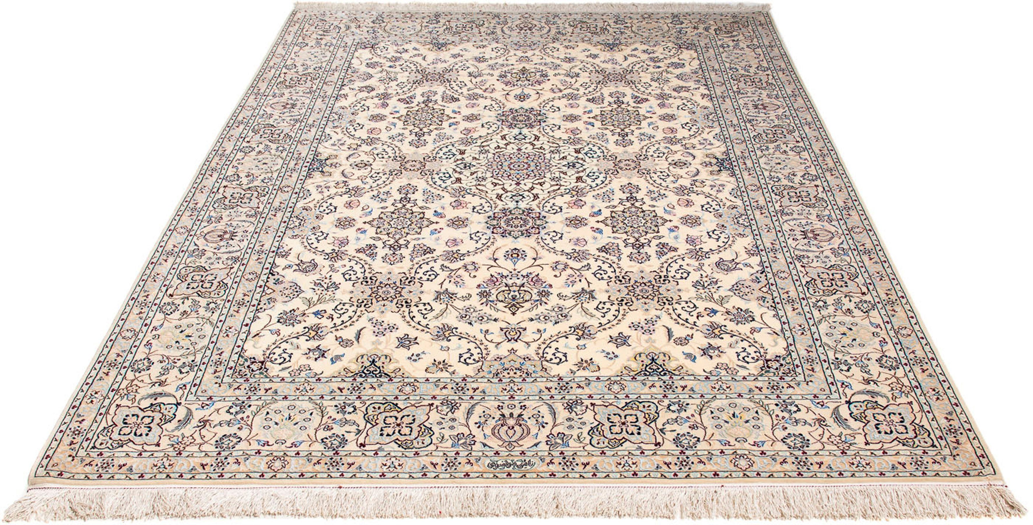 Orientteppich Perser - Nain - Premium - 218 x 154 cm - beige, morgenland, rechteckig, Höhe: 6 mm, Wohnzimmer, Handgeknüpft, Einzelstück mit Zertifikat