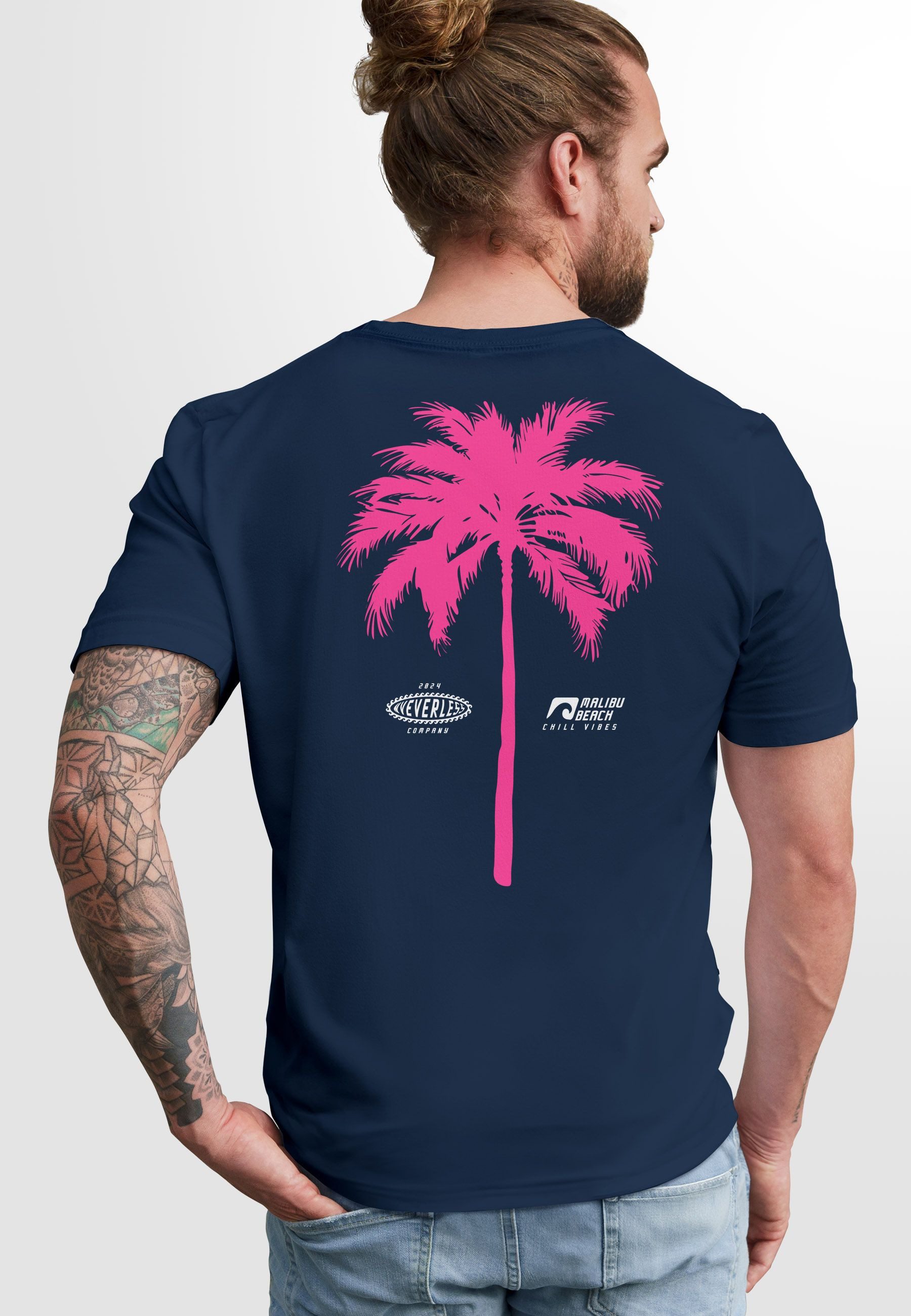 Neverless Print-Shirt Herren T-Shirt mit Palmen-Print günstig online kaufen