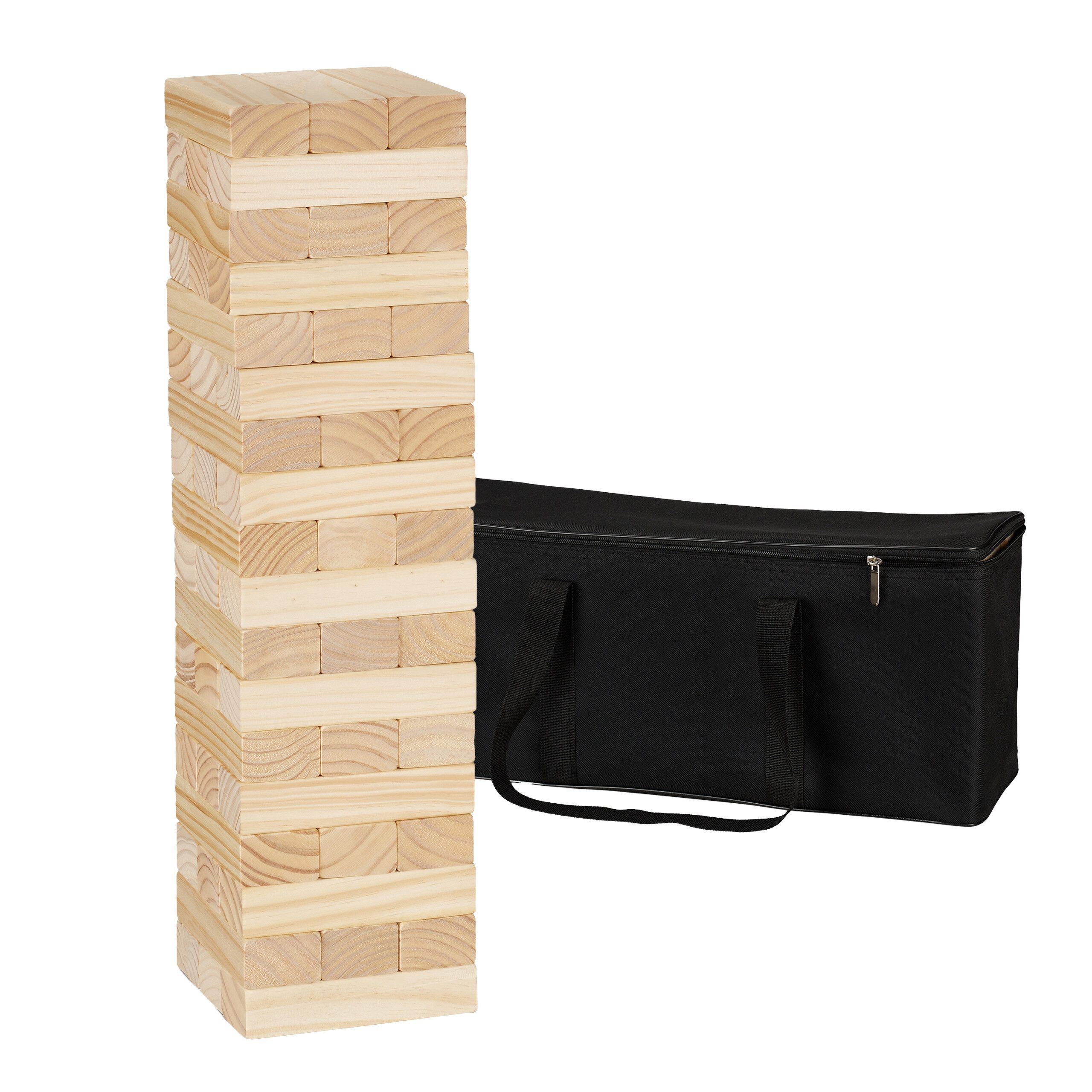relaxdays Stapelspielzeug XL Wackelturm Holz, (54-tlg)
