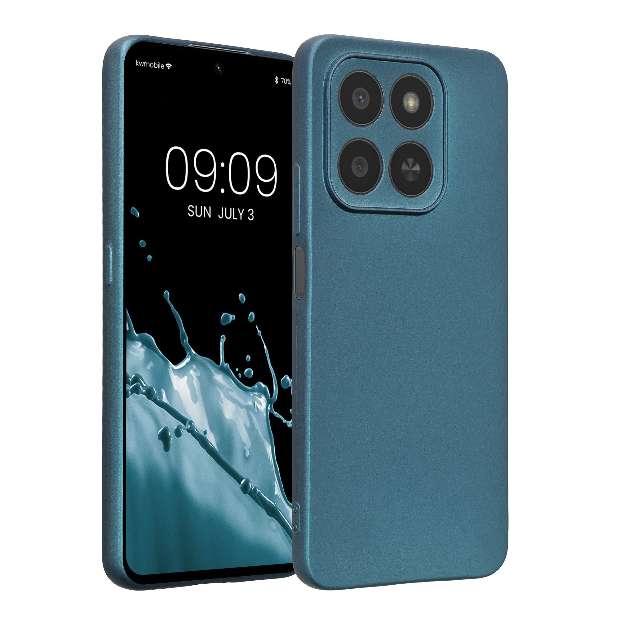 kwmobile Smartphone-Hülle Handyhülle für HONOR 400 Smart 5G / X7d Hülle, weiche Silikon Case metallisch schimmernd - Schutzhülle Cover
