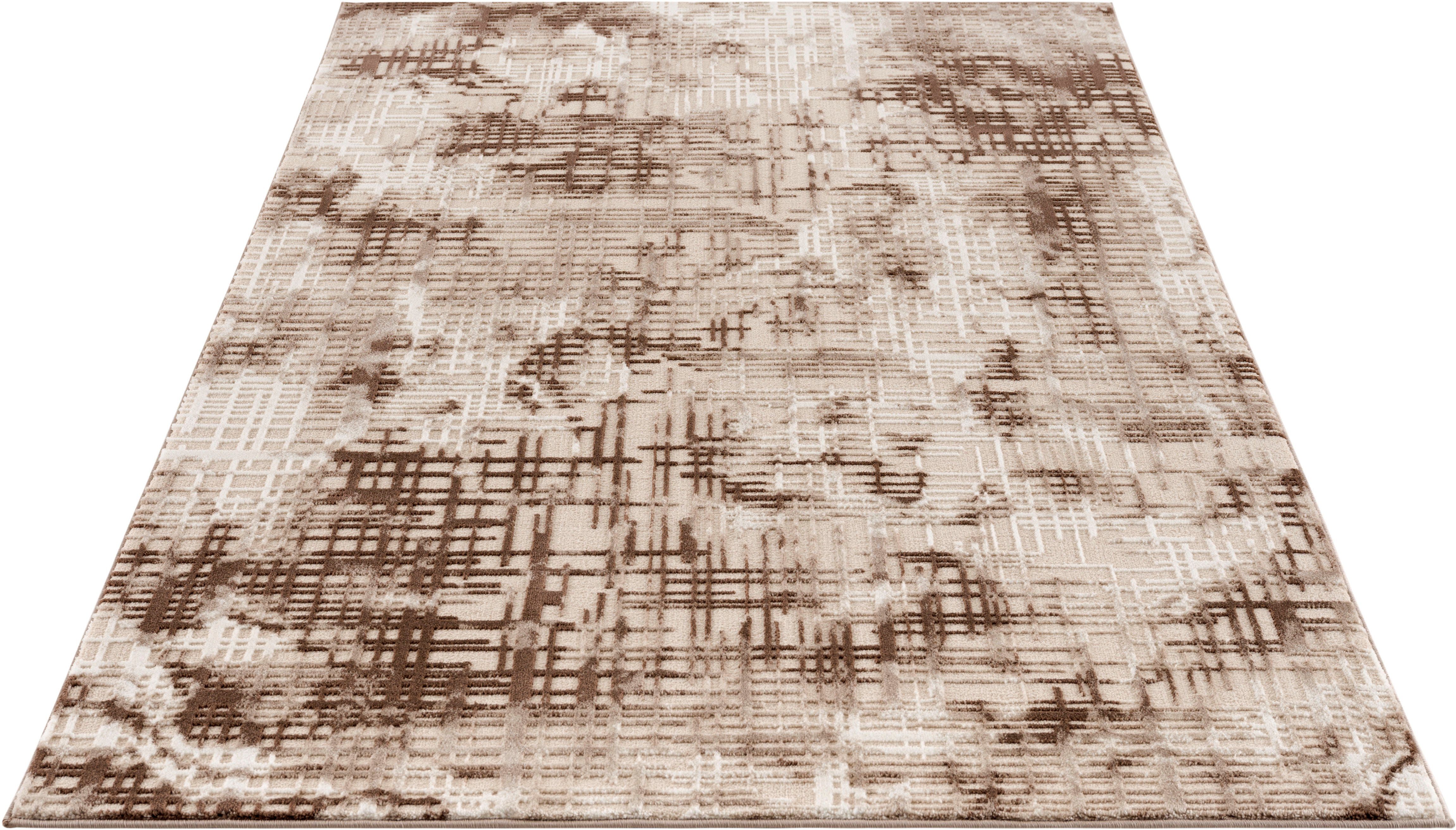 Teppich Cansu, my home, rechteckig, Höhe: 12 mm, Vintage, dezenter Glanz, Hoch-Tief-Struktur, Schrumpf Carving-Effekt natur