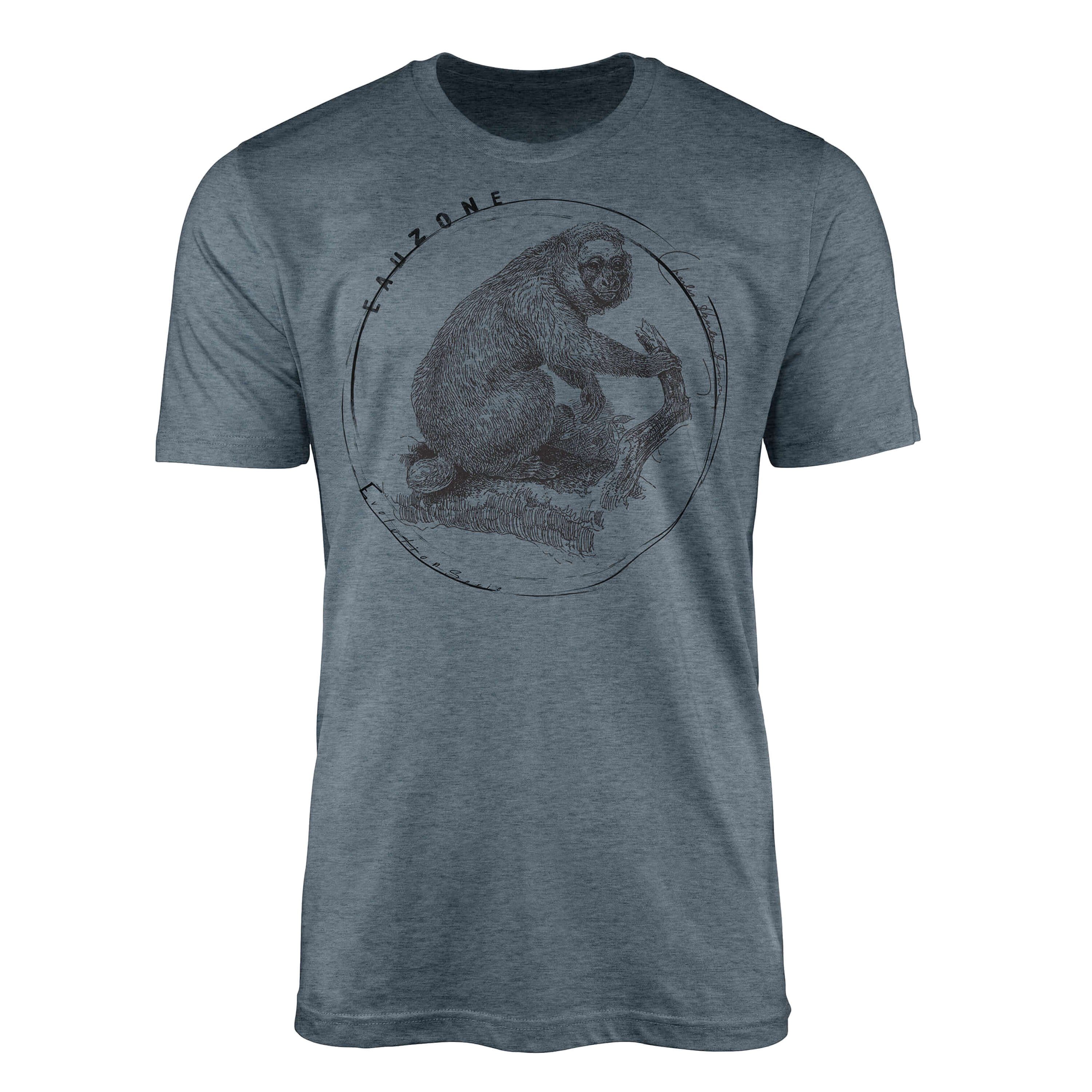 Art Indigo Kahlkopf-Saki T-Shirt T-Shirt Sinus Evolution Herren