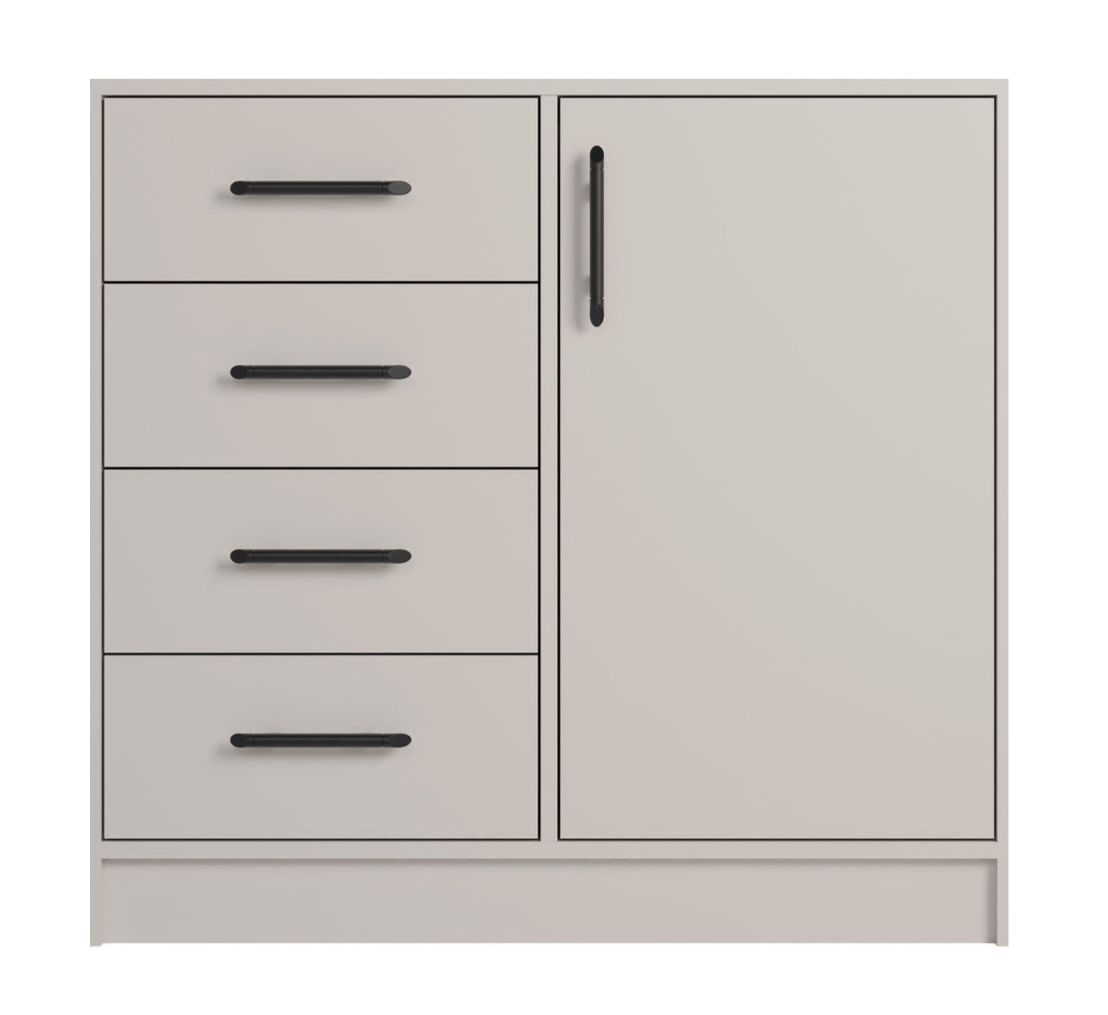 Masseno Kommode VANO 90 cm Sideboard mit 4 Schubladen und 1 Türen Kaschmir