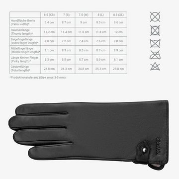 Navaris Lederhandschuhe Damen Nappa Handschuhe Touchscreen - Lammleder Kaschmir Mix Futter - M
