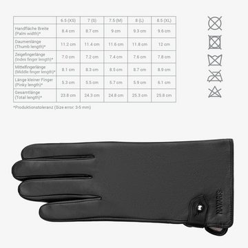 Navaris Lederhandschuhe Touchscreen Nappa Handschuhe für Damen - aus Lammleder mit Kaschmir