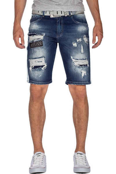 Cipo & Baxx Jeansshorts Kurze Hose BA-CK190 (1-tlg) Destroyed Effekte mit Patches