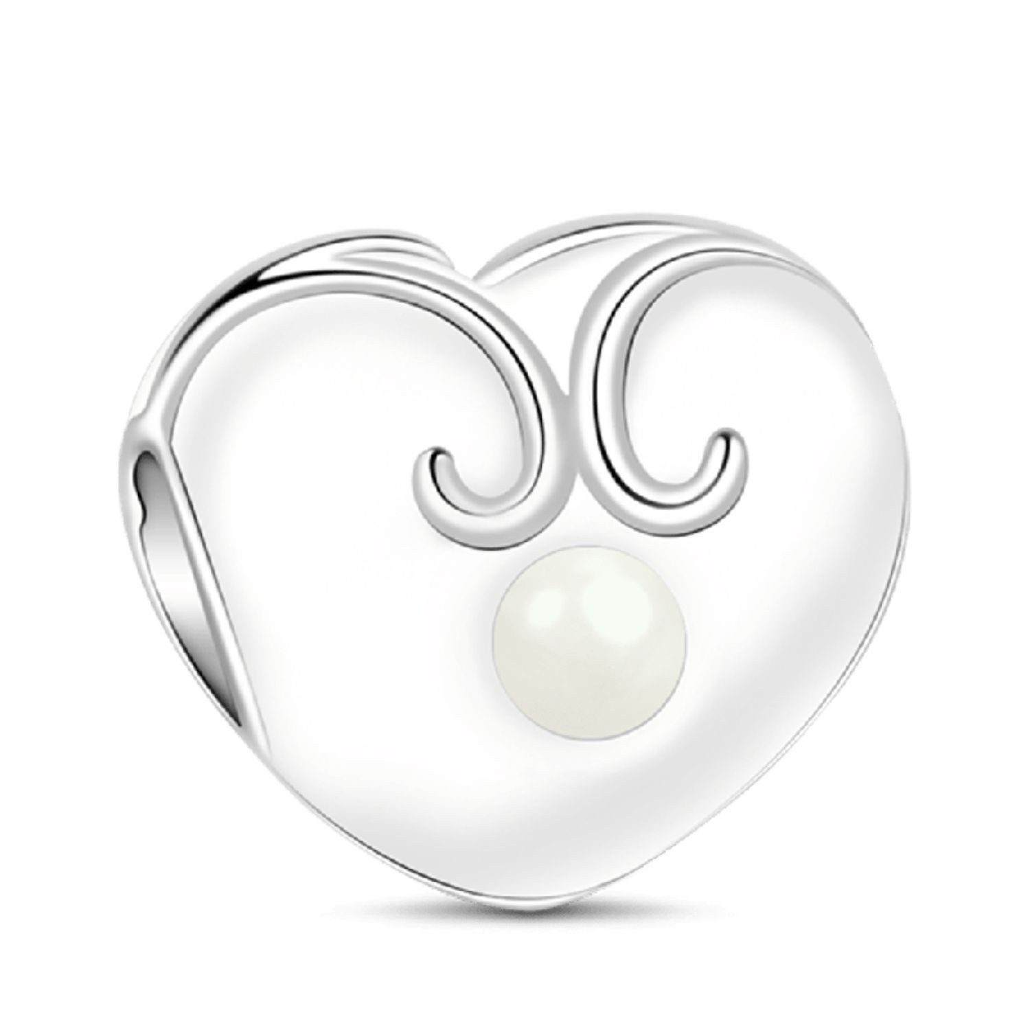 Gnoce Bead Gnoce Charm Eleganzes Herz BUC031 Silber