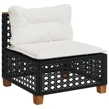 vidaXL Gartenlounge-Set 9-tlg. Garten-Sofagarnitur mit Kissen Schwarz Poly Rattan, (1-tlg)