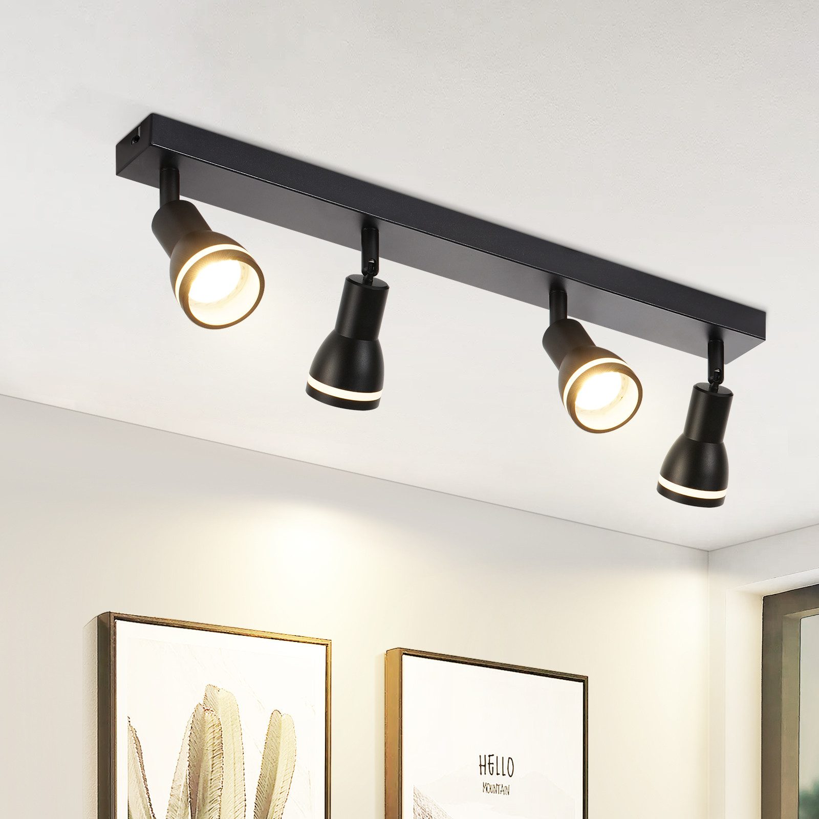 ZMH Deckenstrahler 4-Flammig Metall GU10 Deckenlampe Modern Spots für Esszimmer Büro, Einfache Installation, ohne Leuchtmittel