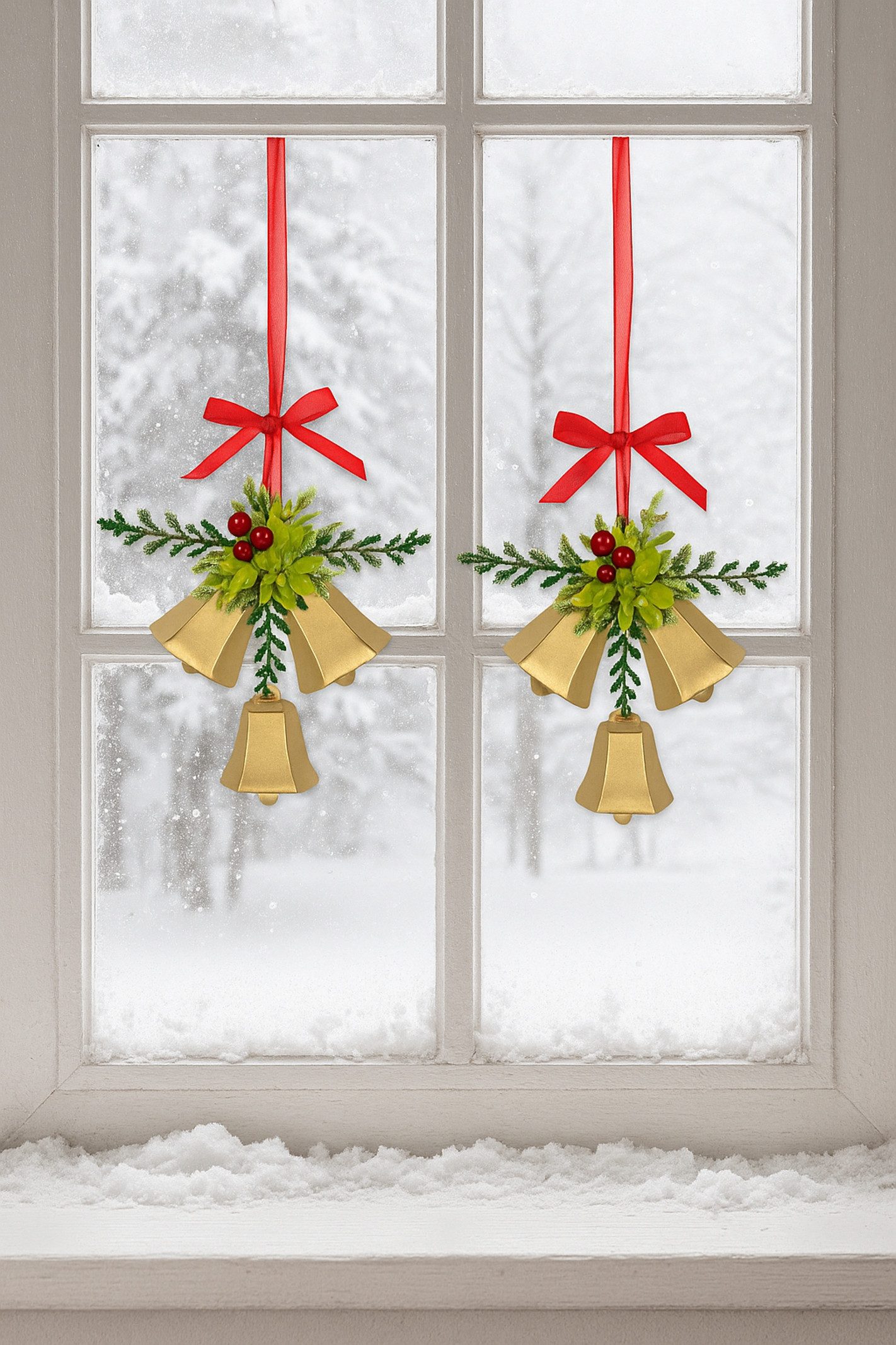 I.GE.A. Dekohänger Glocken, zum Hängen, 2er Set, Weihnachtsdeko Kranzdeko
