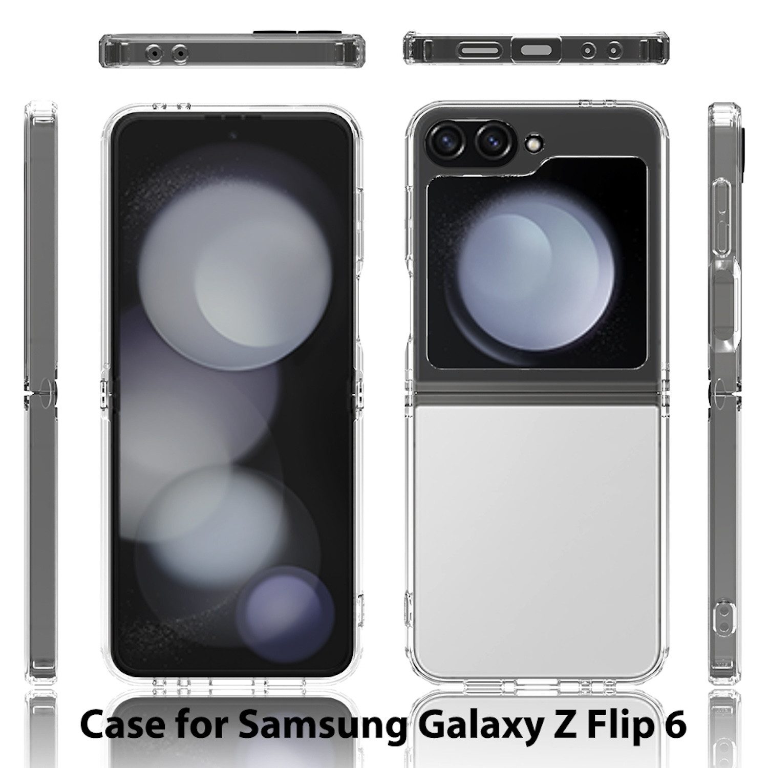Wigento Handyhülle Für Samsung Galaxy Z Flip7 FE / Flip6 5G Hybrid Acryl TPU Schutz Hülle, Acryl TPU Schutzhülle mit präzisen Ausschnitten