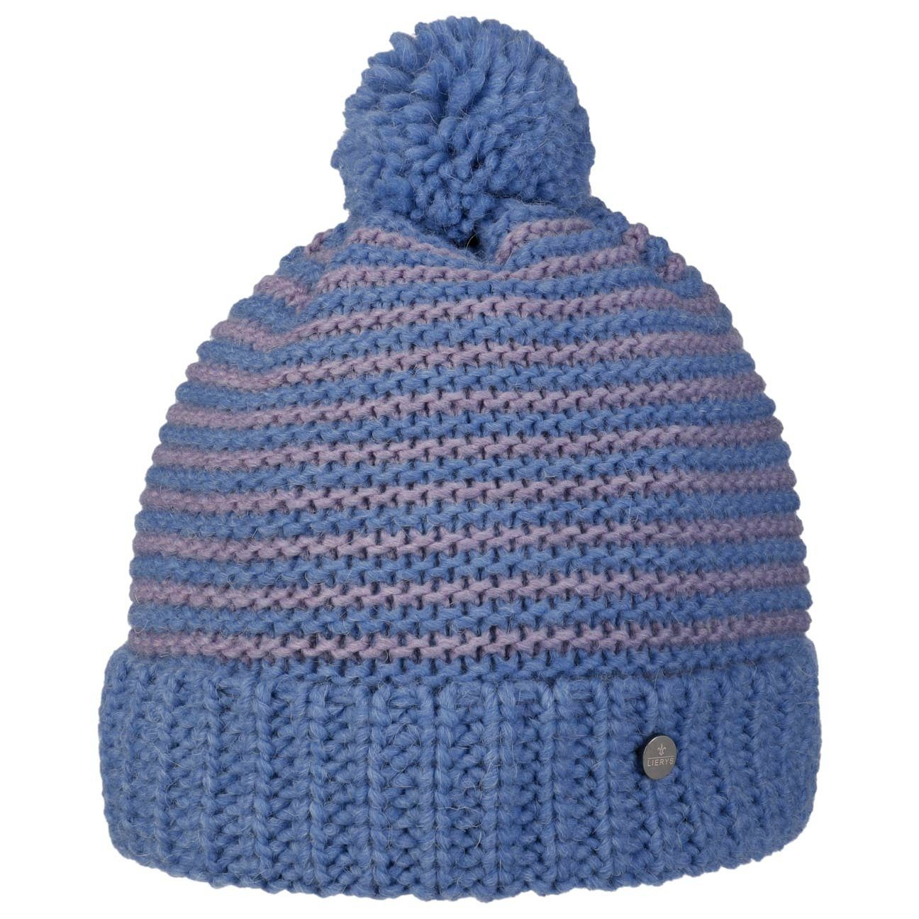 Lierys Bommelmütze (1-St) Wintermütze mit Umschlag, Made in Germany blau