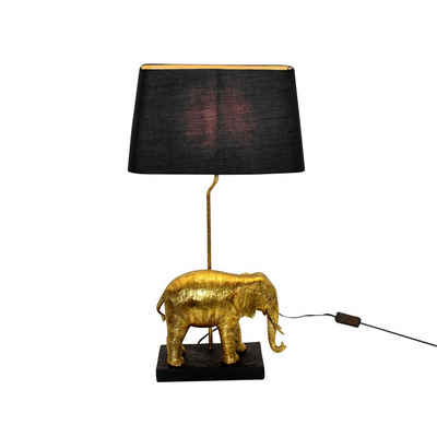 Werner Voß Tischleuchte Tischleuchte Elefant gold/schwarz Polyresin, 35x18,5x63,5 cm, E27 Fassung