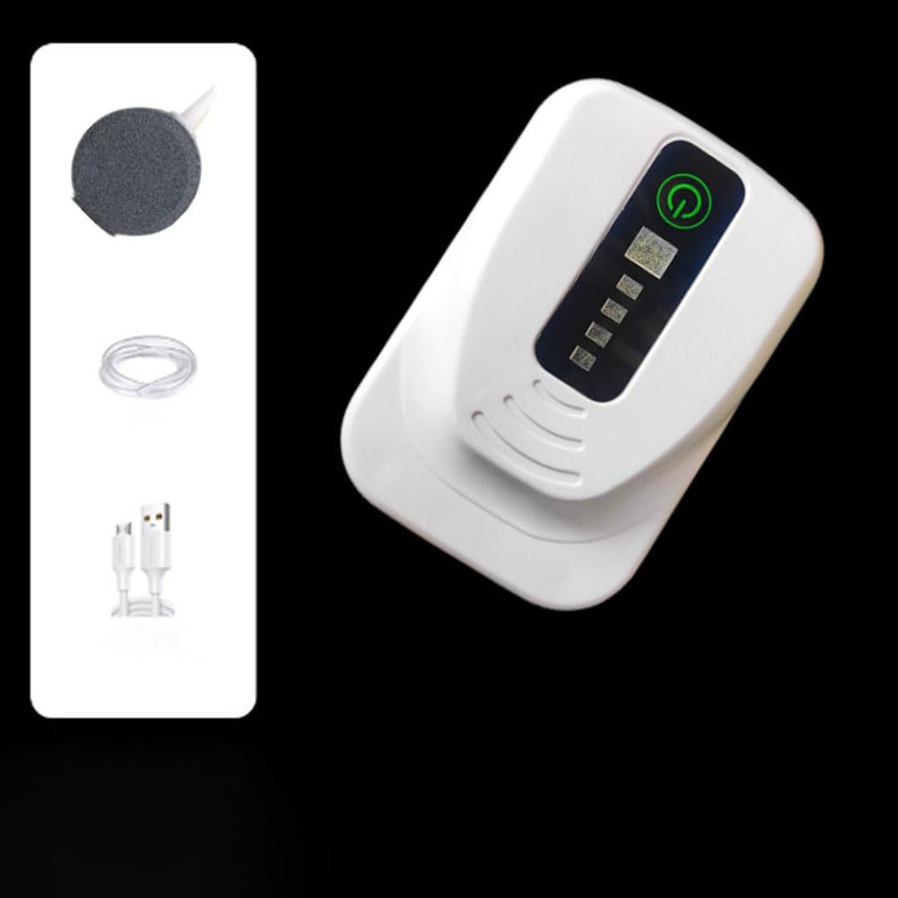 GarveeMore Aquarienpumpe USB‑aufladbare Luftpumpe für Aquarium, ultra leise IPX4, 3L/min, tragbar für Notbetrieb, Angeln & Fischtransport von GarveeMore