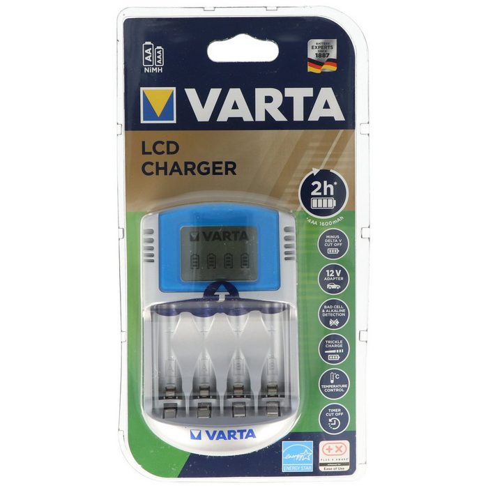 VARTA Varta 57070 LCD Charger für 2 oder 4 Mignon/AA ode USB-Ladegerät