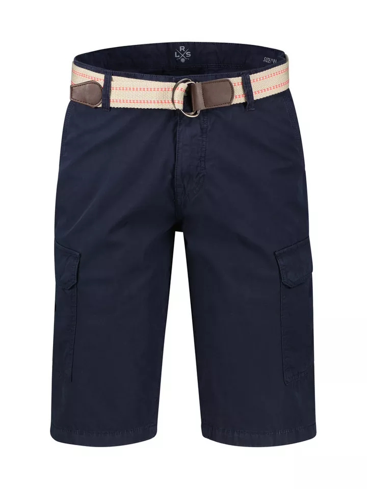 Lerros Bermudas Herren Cargo Bermudashorts mit Seitentaschen und Gürtel (Set) Bequem geschnittene Bermuda für den Sommer, Einfarbig, 100% Baumwolle