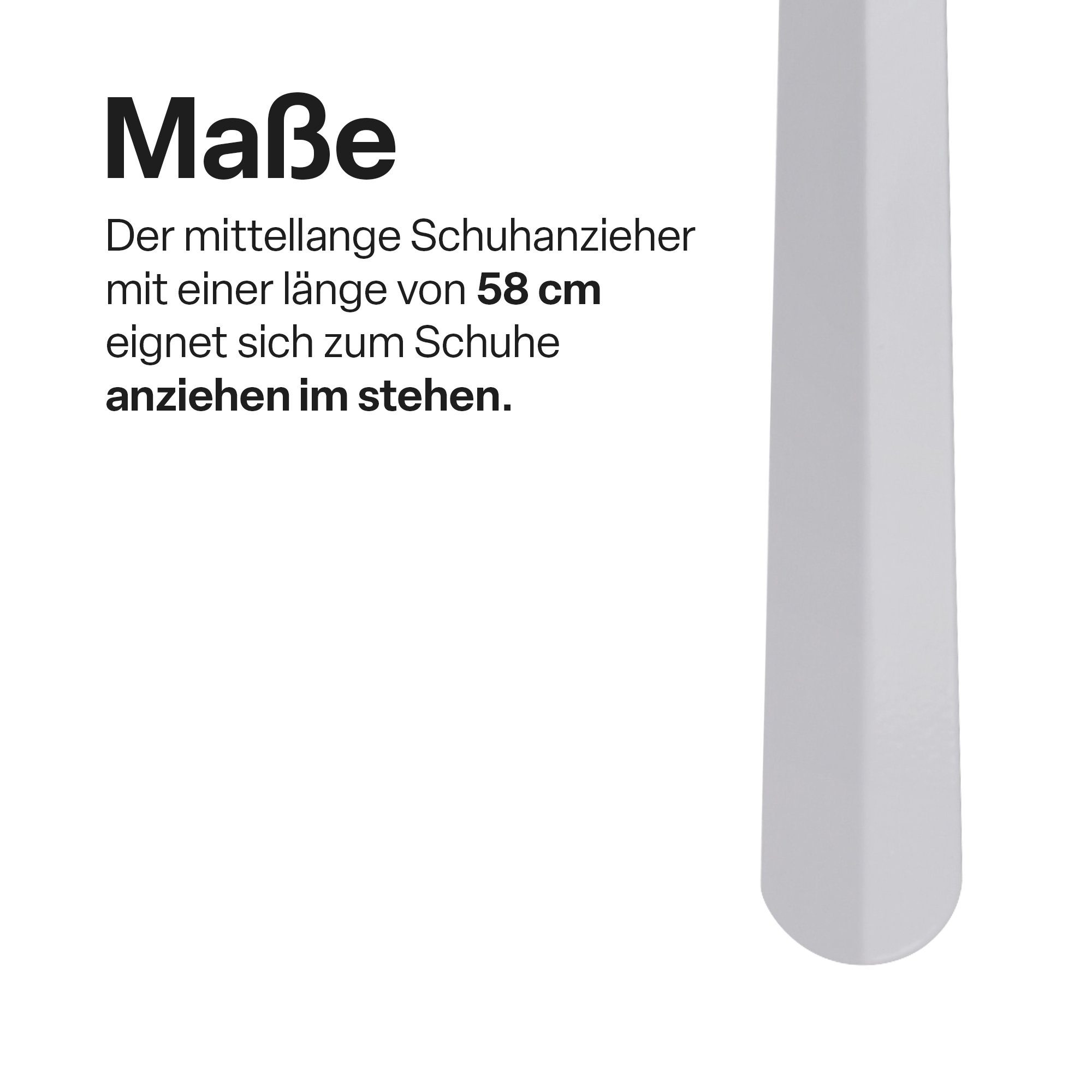 Pro Home Schuhlöffel - (58cm 2er sehr lang, Weiß 16,5cm), XXL - stabil (Metall) Schuhanziehhilfe + Set Schuhanzieher extra