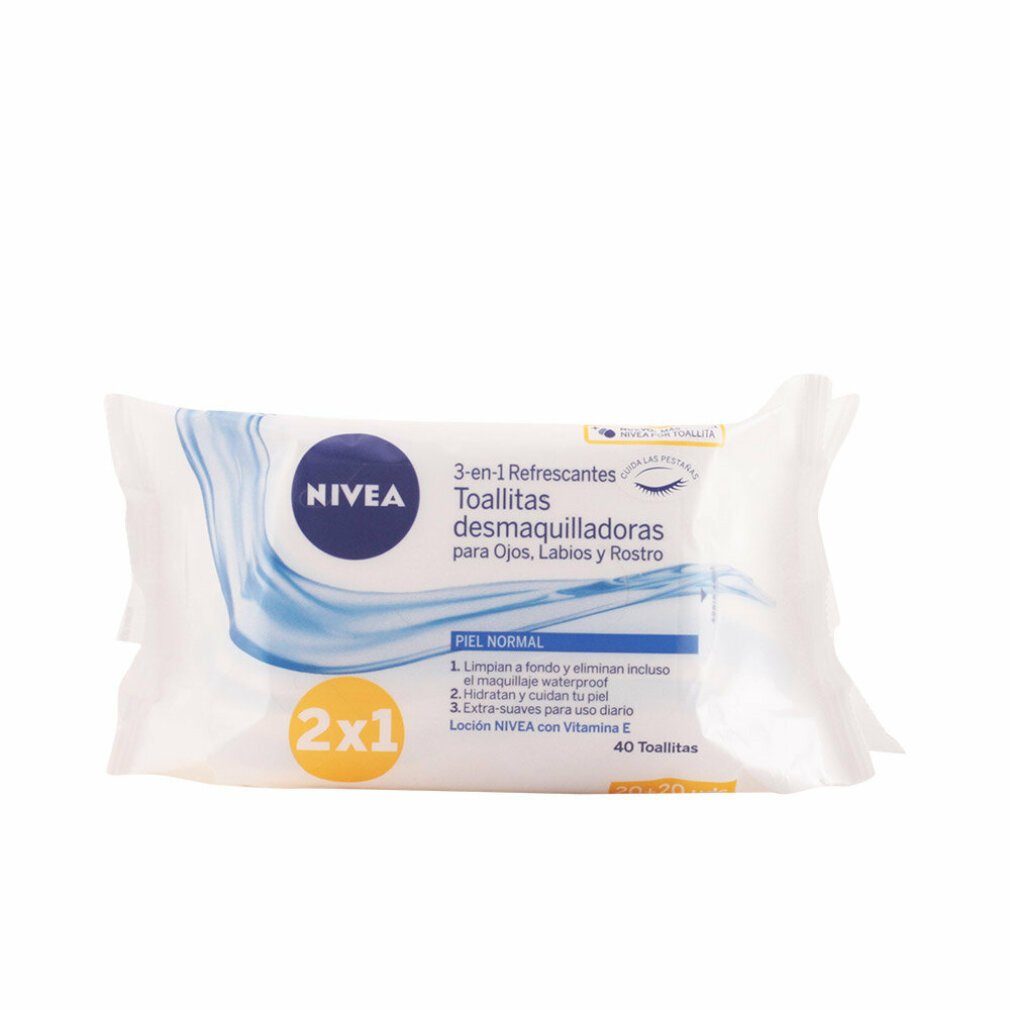 Nivea Make-up-Entferner NIVEA Abbaubare Abschminktücher für normale Haut Tasche 20 Einheiten