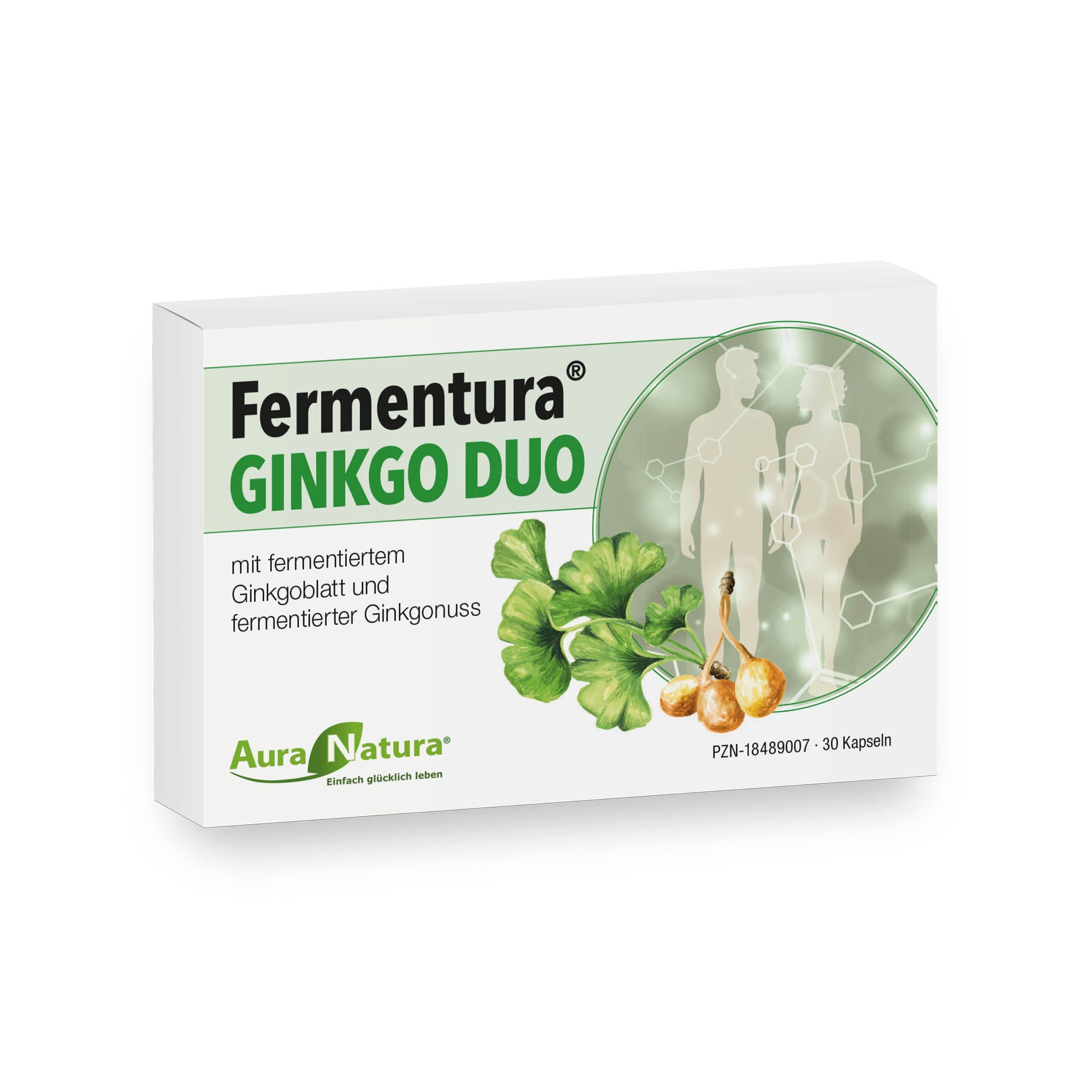 Aura Natura Fermentura Ginkgo Duo, Ginkgo Biloba Kapseln, 30 Kapseln - 30 Tage Kapseln