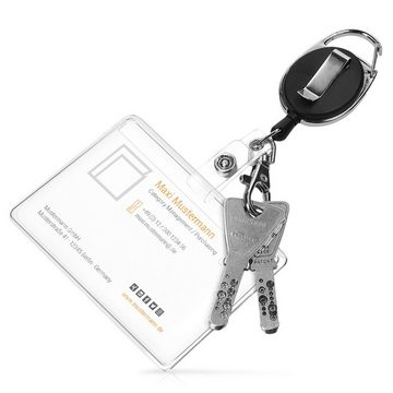 kwmobile Schlüsselanhänger Jojo mit Ausweis Clip - Schlüsselanhänger ausziehbar - Karabiner (1-tlg)