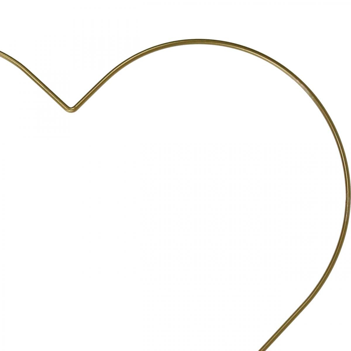 Florists Products Gartenfigur Metall Herz Deko Gold 32,5cm, 4 Stück Hängedeko Hochzeit