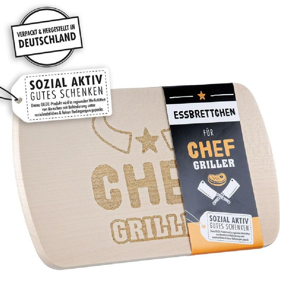 GILDE Schneidebrett Holzbrett Brettchen Chef Griller Holz