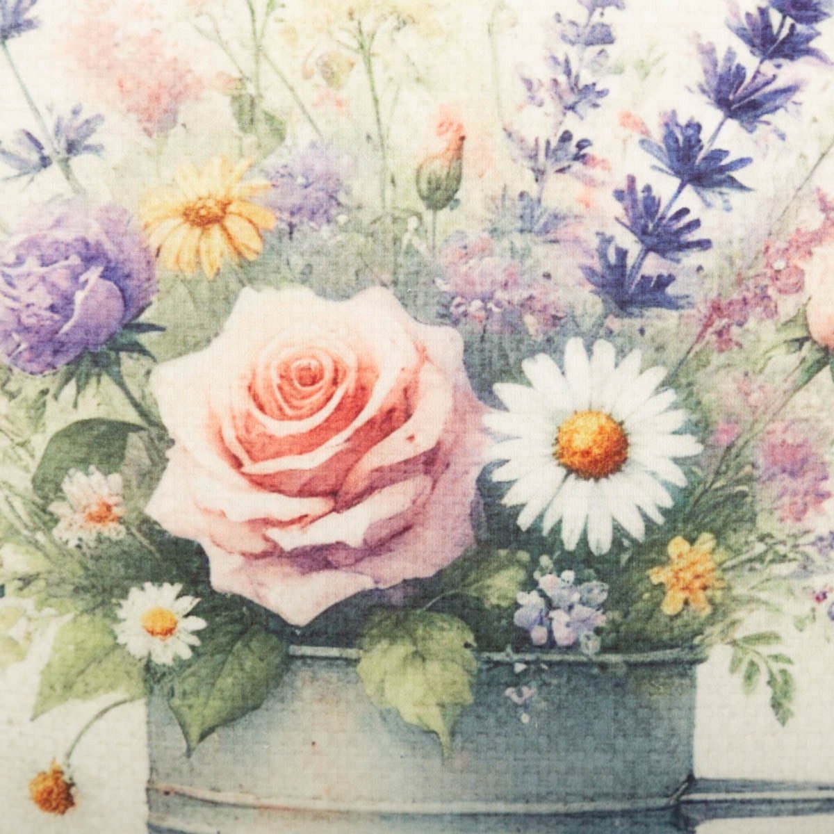 Clayre & Eef Dekokissen Clayre & Eef Kissenhülle Blumenstrauß Gießkanne 45x45 cm