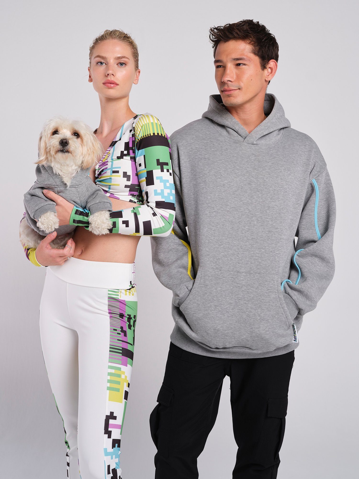Rockupy Hundemantel Hoodie für Hund in Grau Pako