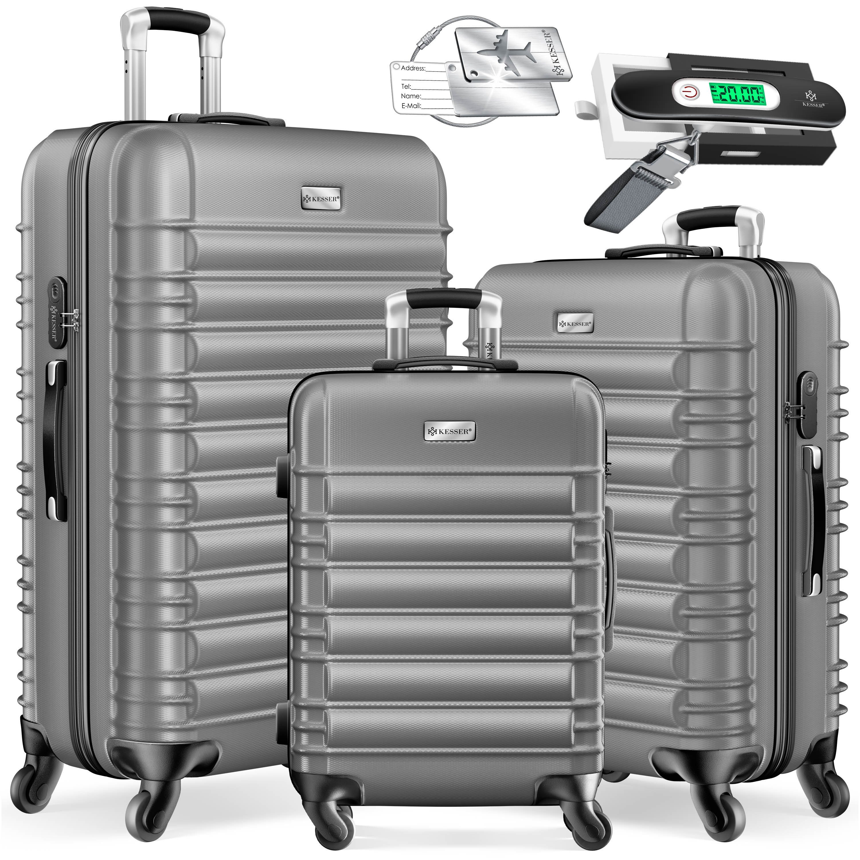 KESSER Kofferset, 4 Rollen, 3tlg. Hartschalenkofferset Hartschalenkoffer Reisekoffer Set