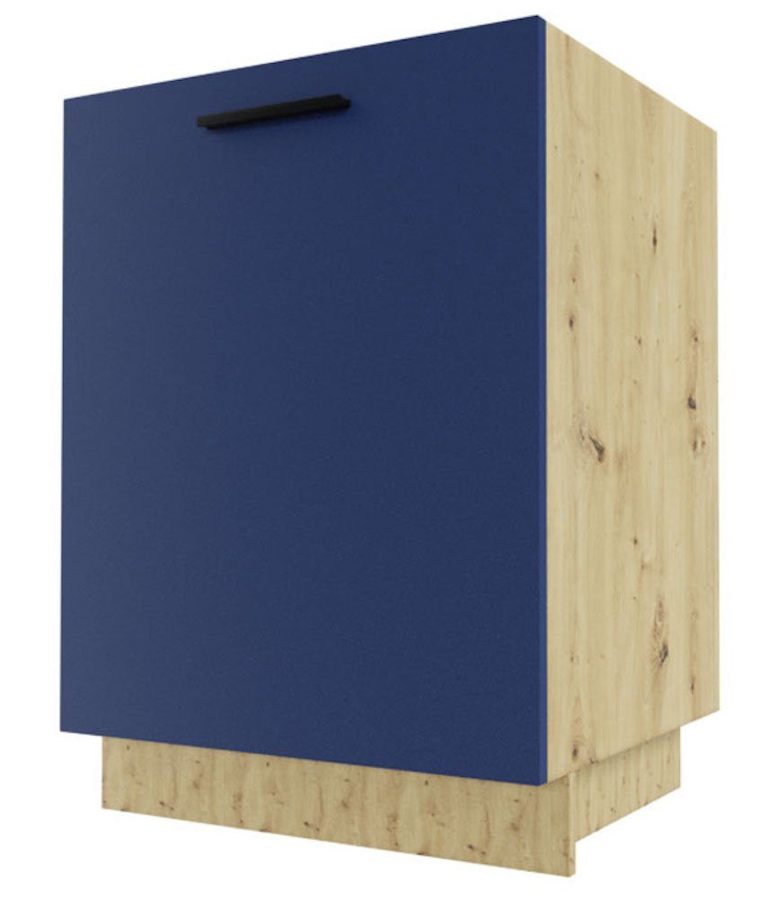 Feldmann-Wohnen Spülenunterschrank Bonn 60cm Front- & Korpusfarbe wählbar mit 1 Schublade (Vollauszug) marineblau matt | Spülenschränke