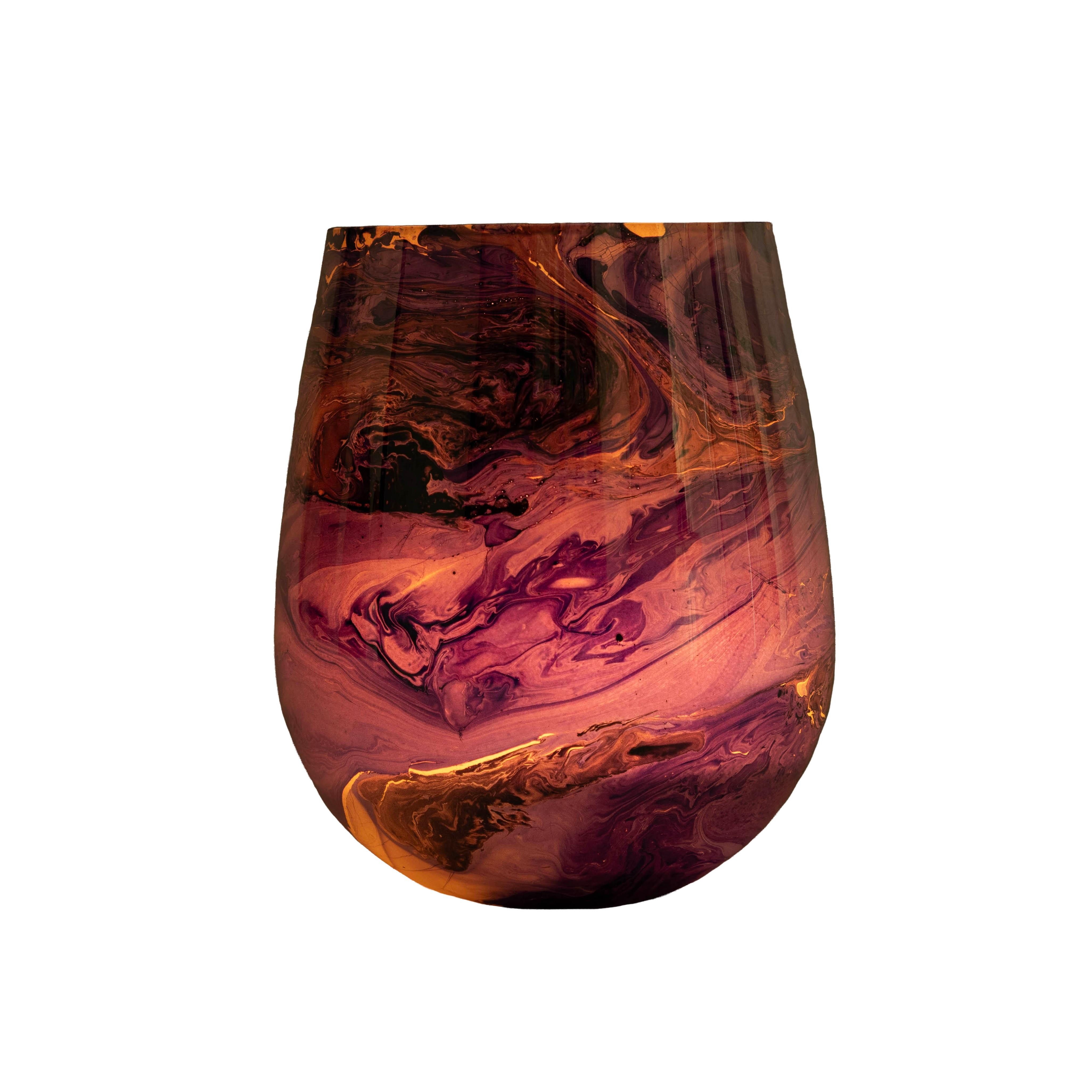 El Puente Windlicht Windlicht aus Glas in Lila, Handmade, Handmade
