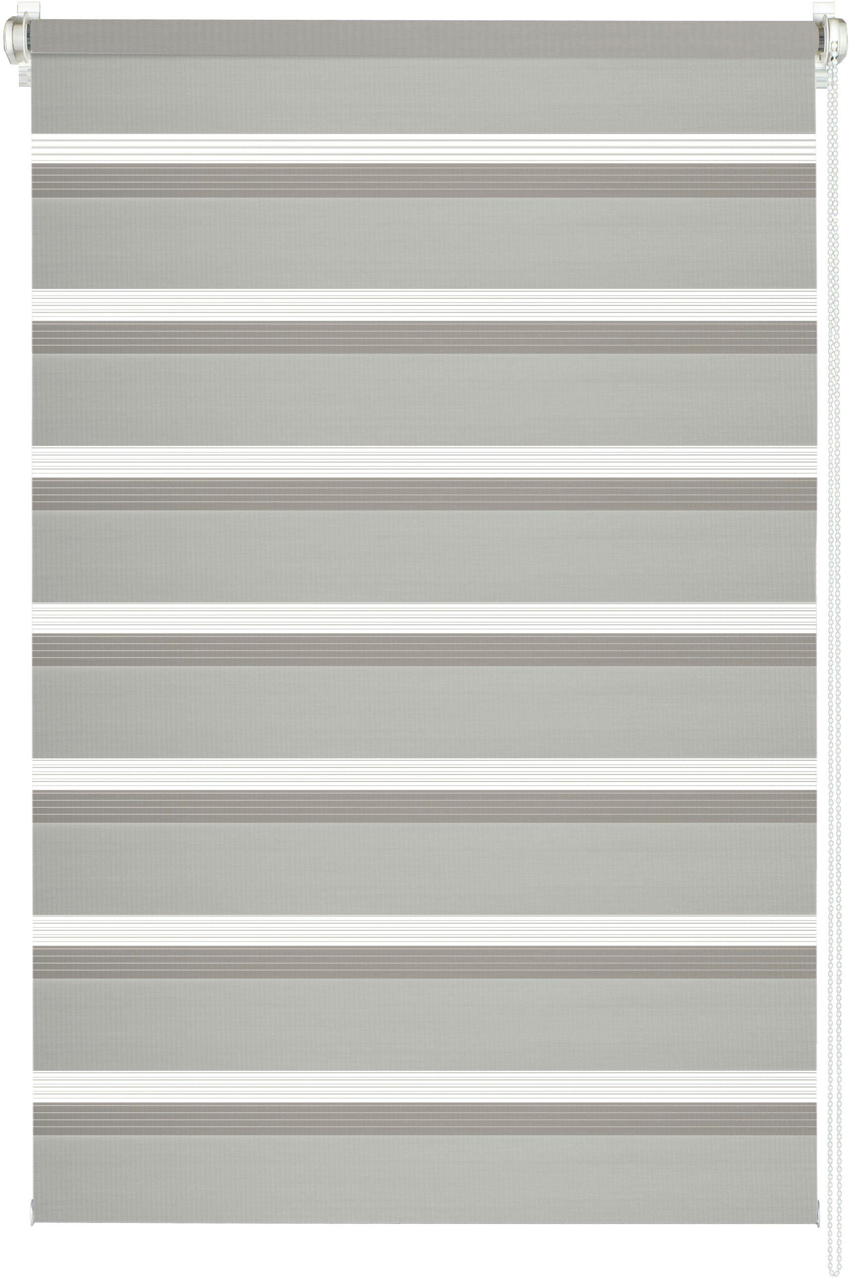 Doppelrollo Easyfix, GARDINIA, halbtransparent, mit Bohren/ohne Bohren, freihängend, segmentweise gewebter Stoff