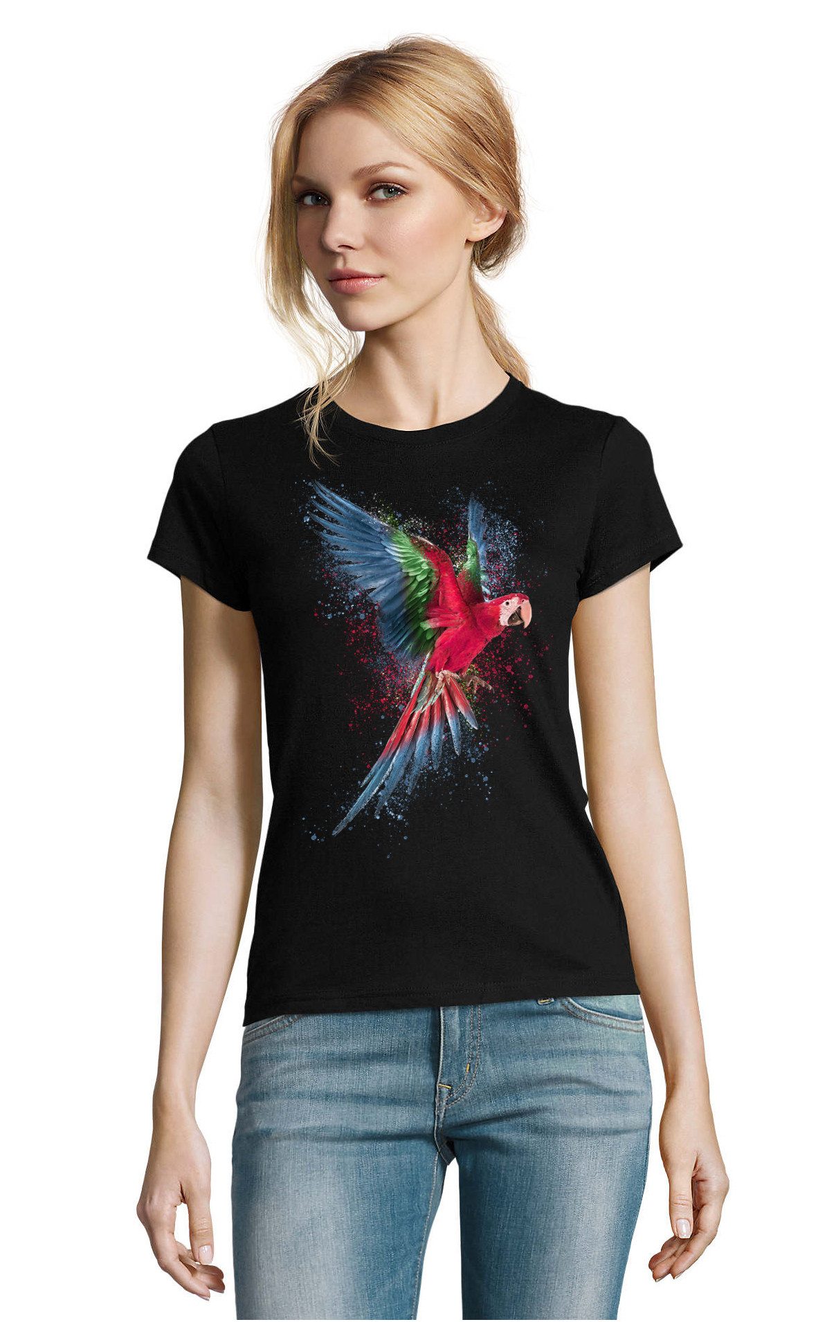 Blondie & Brownie T-Shirt Papagei Paradiesvogel Vogel Tropen Logo Print Dam günstig online kaufen
