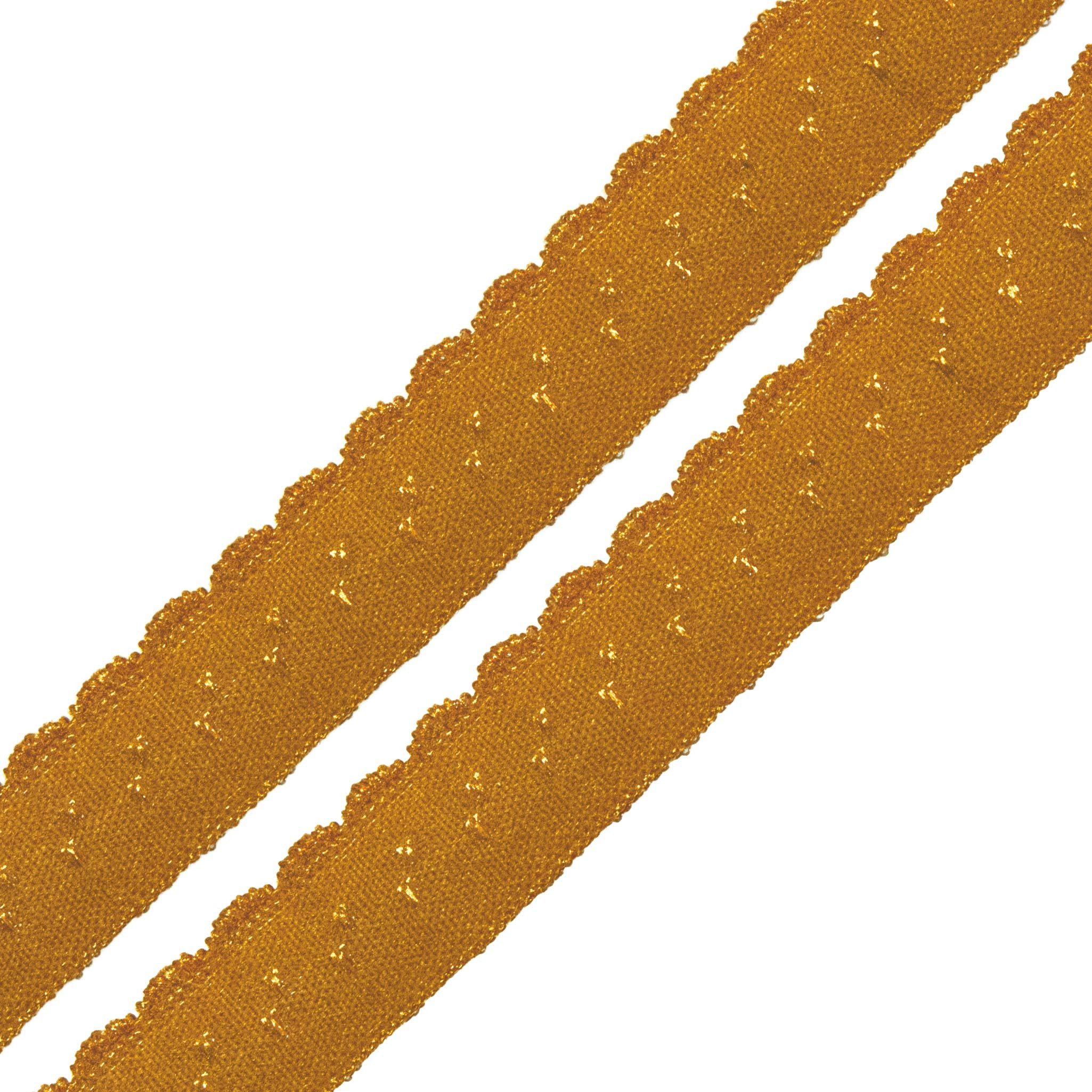 maDDma Bastelband Wäschegummi Faltgummi Ziergummi 12mm Faltgummi ab 1m Einfassband, senfgelb